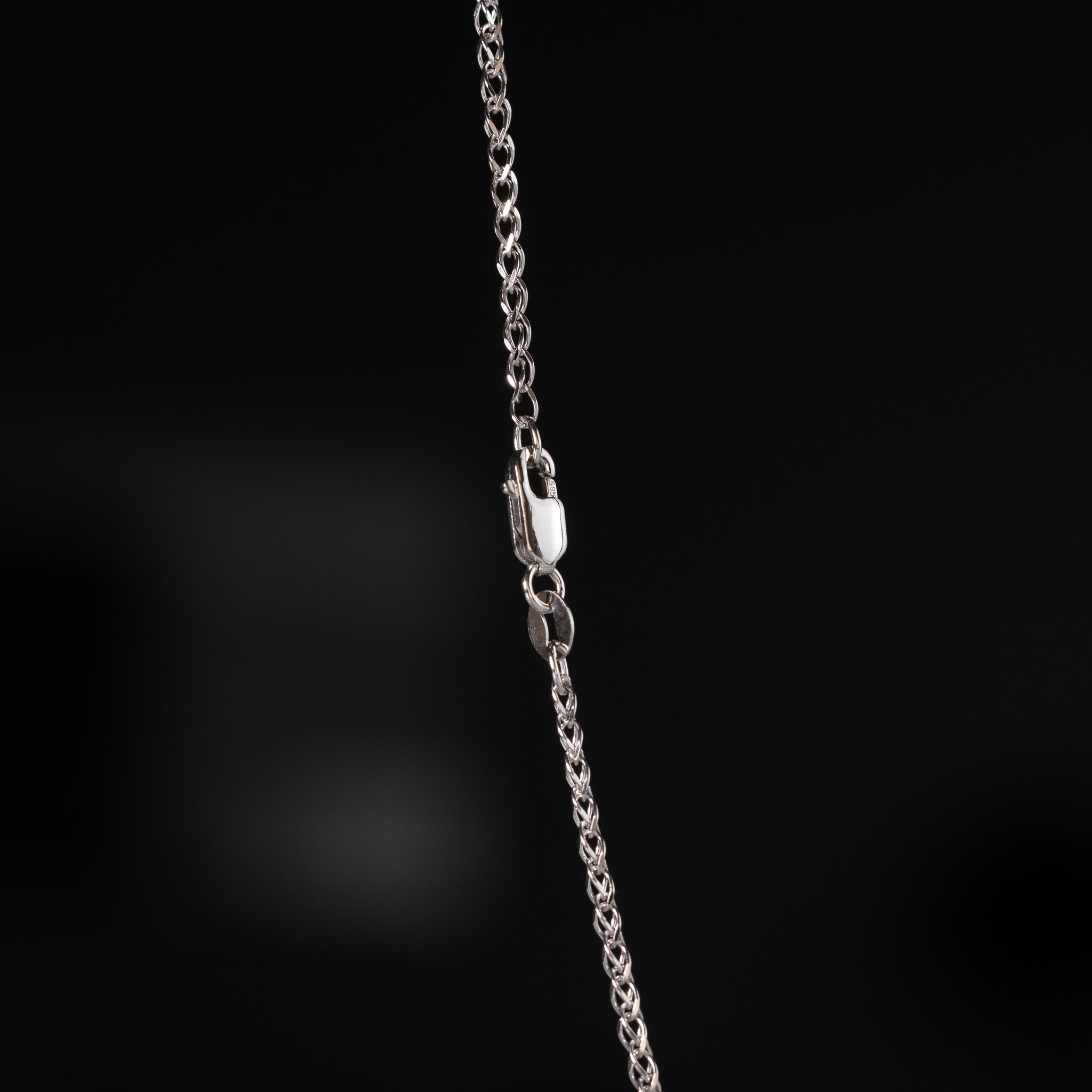 14K White Gold 2mm Flat Open Wheat Chain - Model 0466