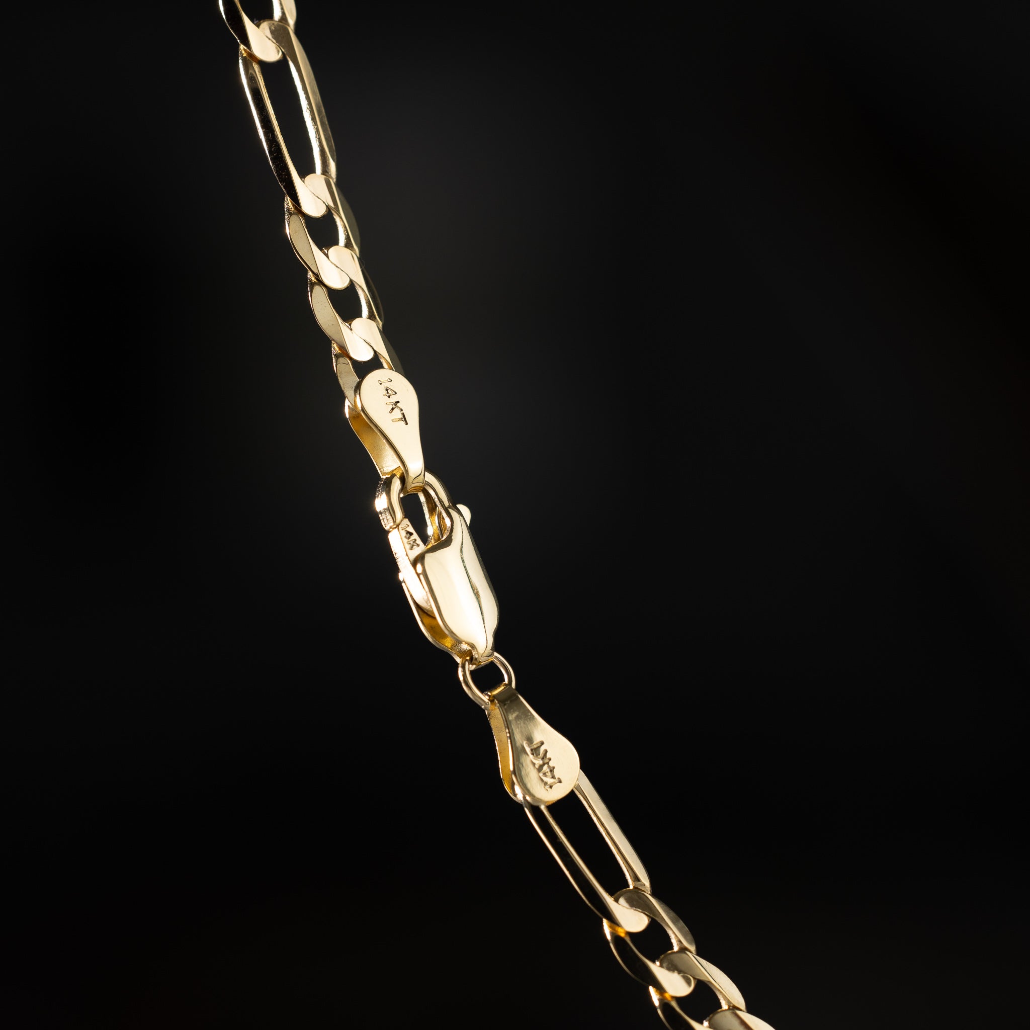 14k Gold 4.5mm Lightweight Figaro Chain - Model CH-0101