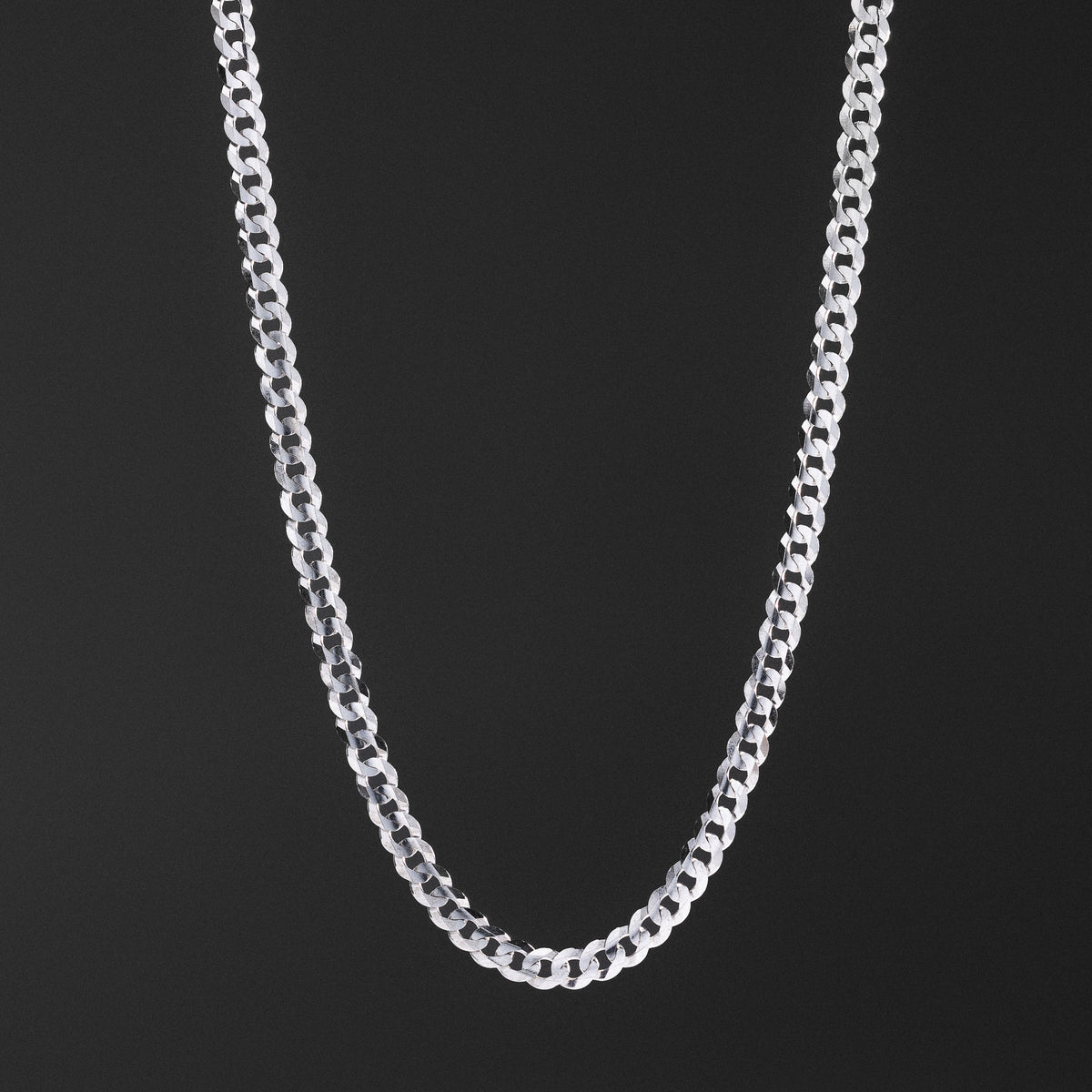 14k 5.9mm White Gold Concave Cuban Chain - Model CH-0347