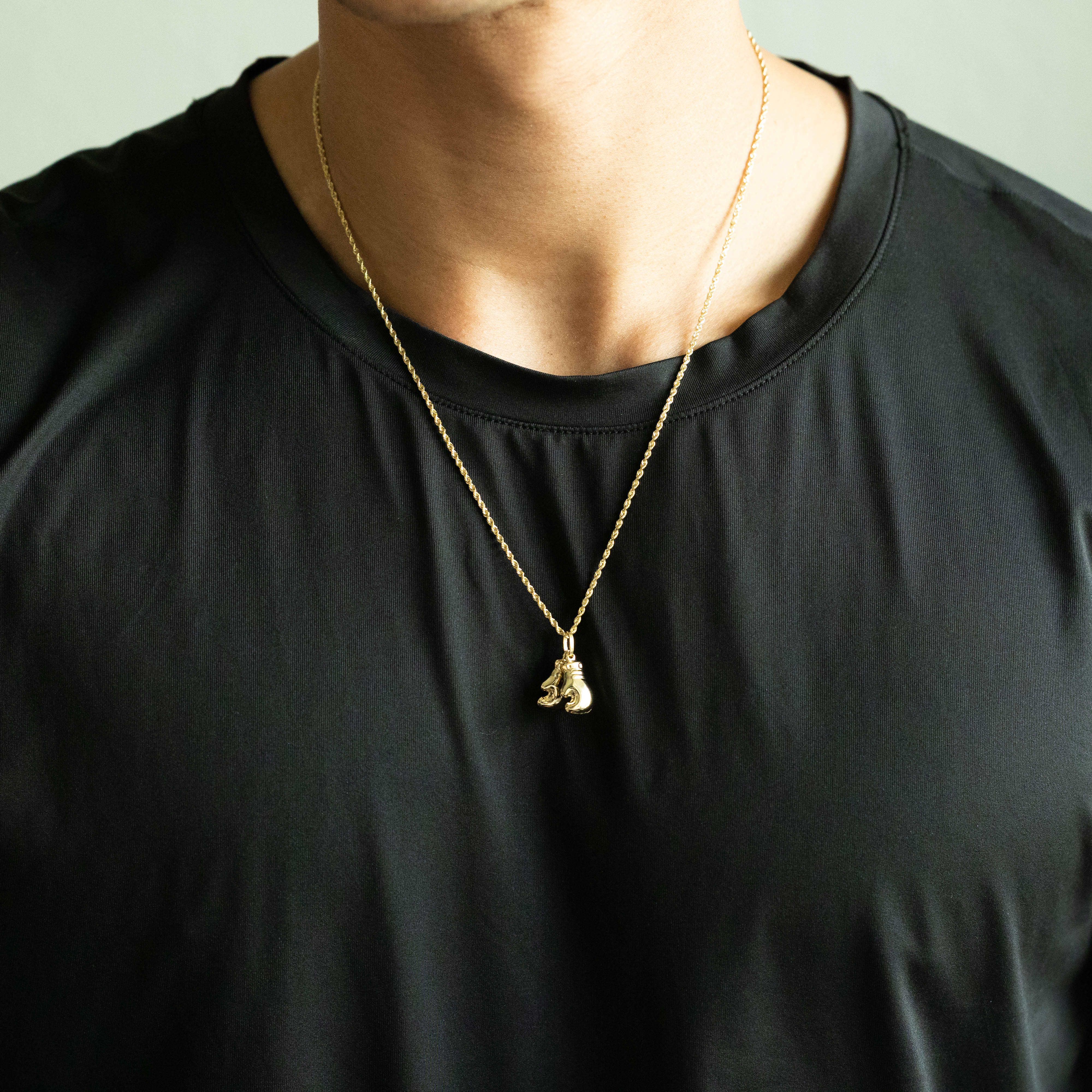 14K Gold Boxing Glove Pendant Double - Model 479