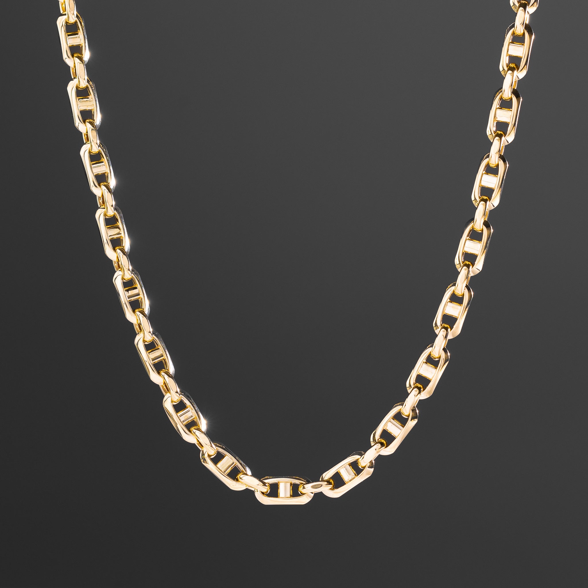 14k Gold 7.2mm Hollow Anchor Chain - Model CH-0599