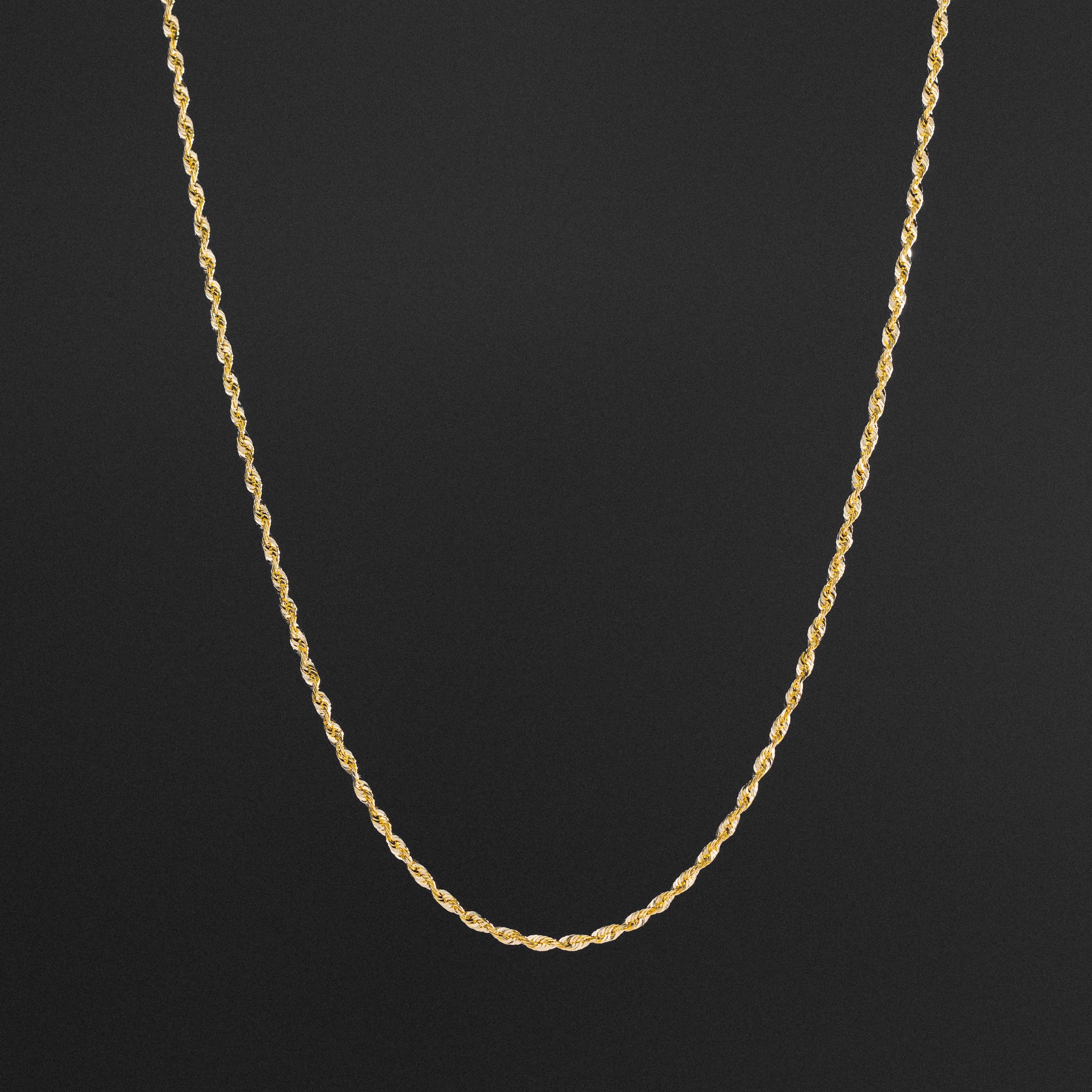14k Gold 2.3mm Solid LightWeight Diamond-Cut Rope Chain - Model CH-0138