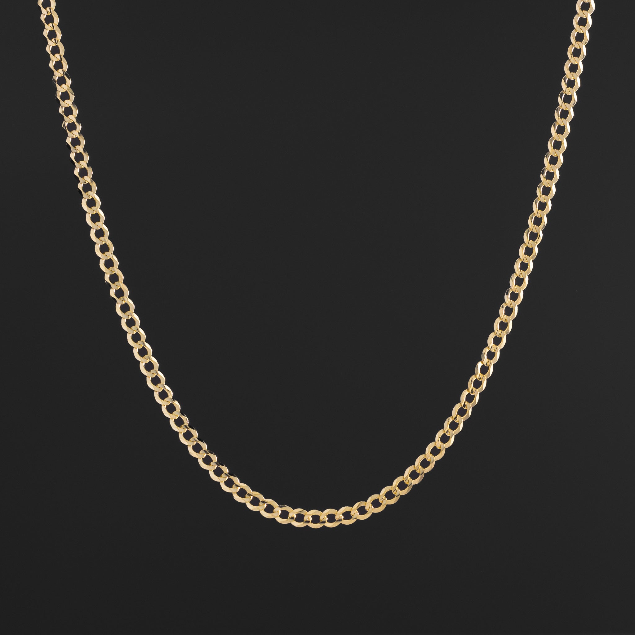14k Gold 3.6mm Concave Curb Chain - Model CH-0109
