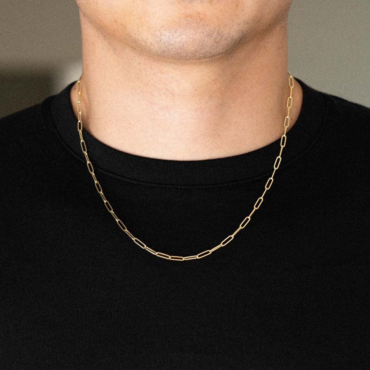 14k Gold 3.0mm Solid Square Paperclip Chain - Model CH-0579