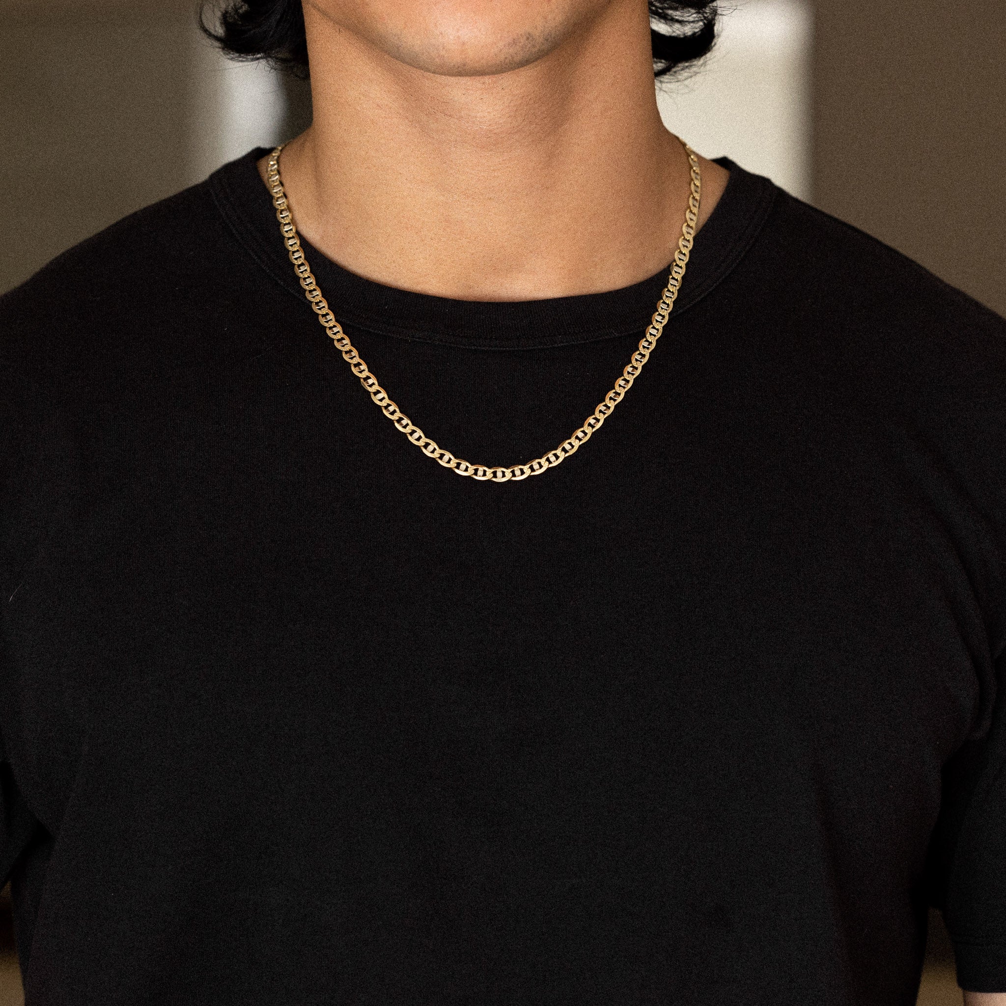 14k Gold 5.3mm Two Tone Light Mariner Chain - Model CH-0639