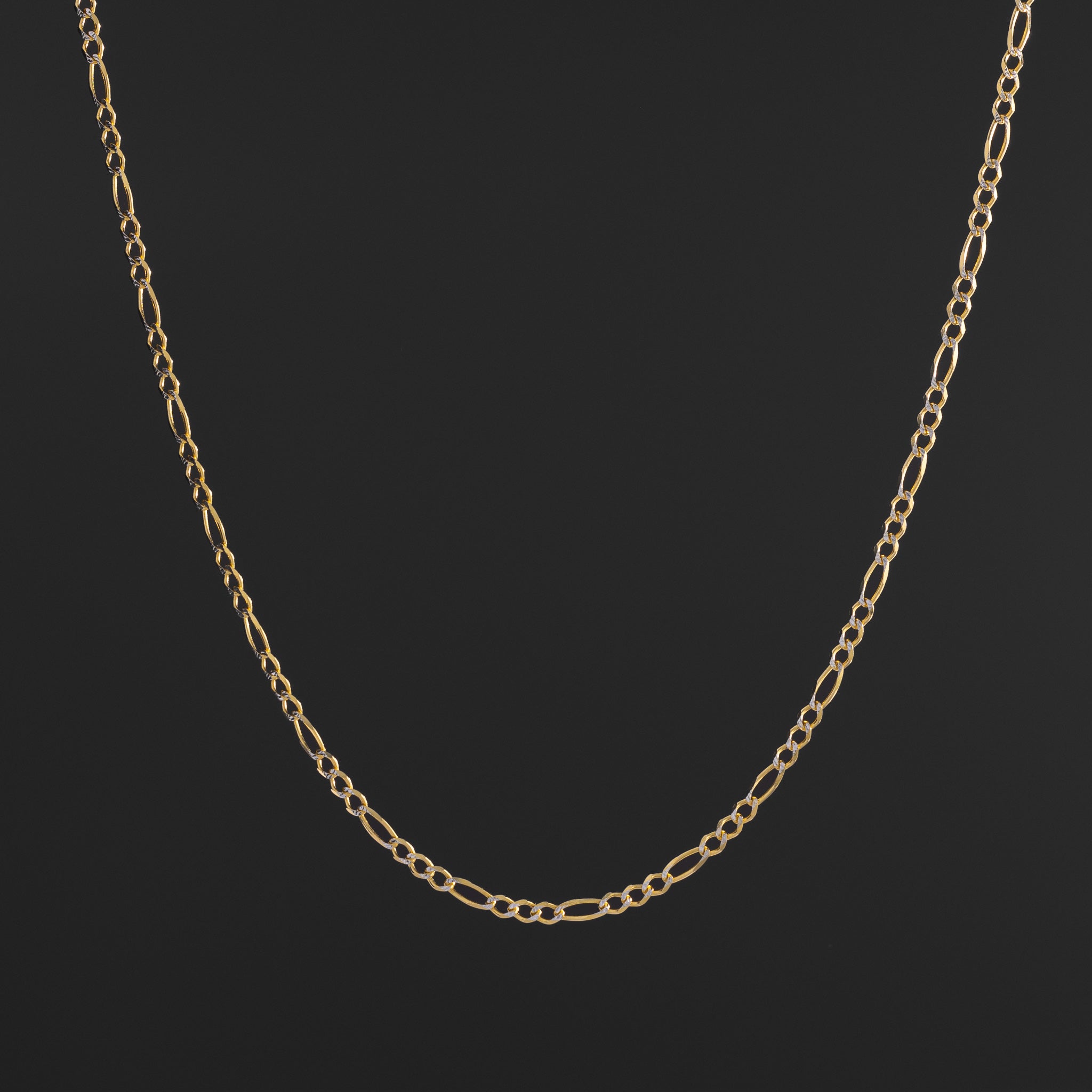 14k Gold 2.7mm Two-Tone Figaro Chain - Model CH-0305