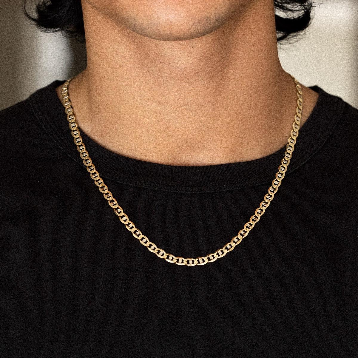 14k Gold 5.3mm Two Tone Light Mariner Chain - Model CH-0639