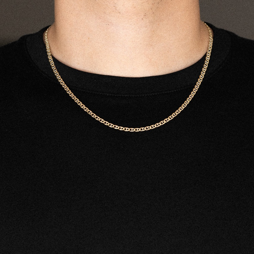 14k Gold 3.5mm Two-Tone Light Mariner Chain - Model CH-0641