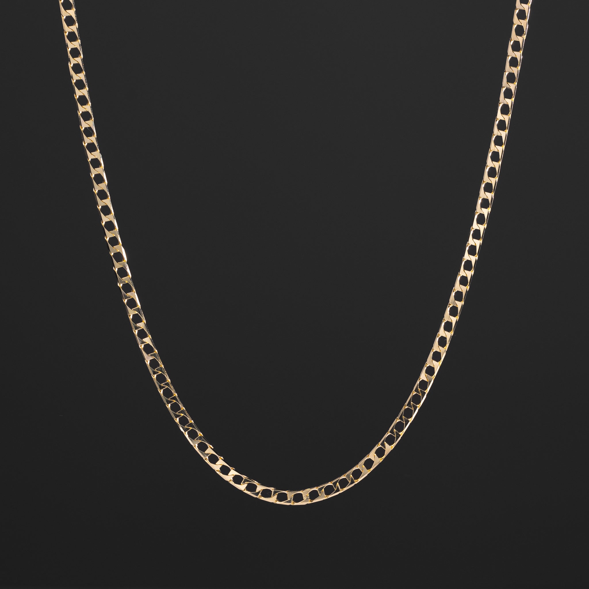 14k Gold 3.4mm Square Curb Chain - Model CH-0512