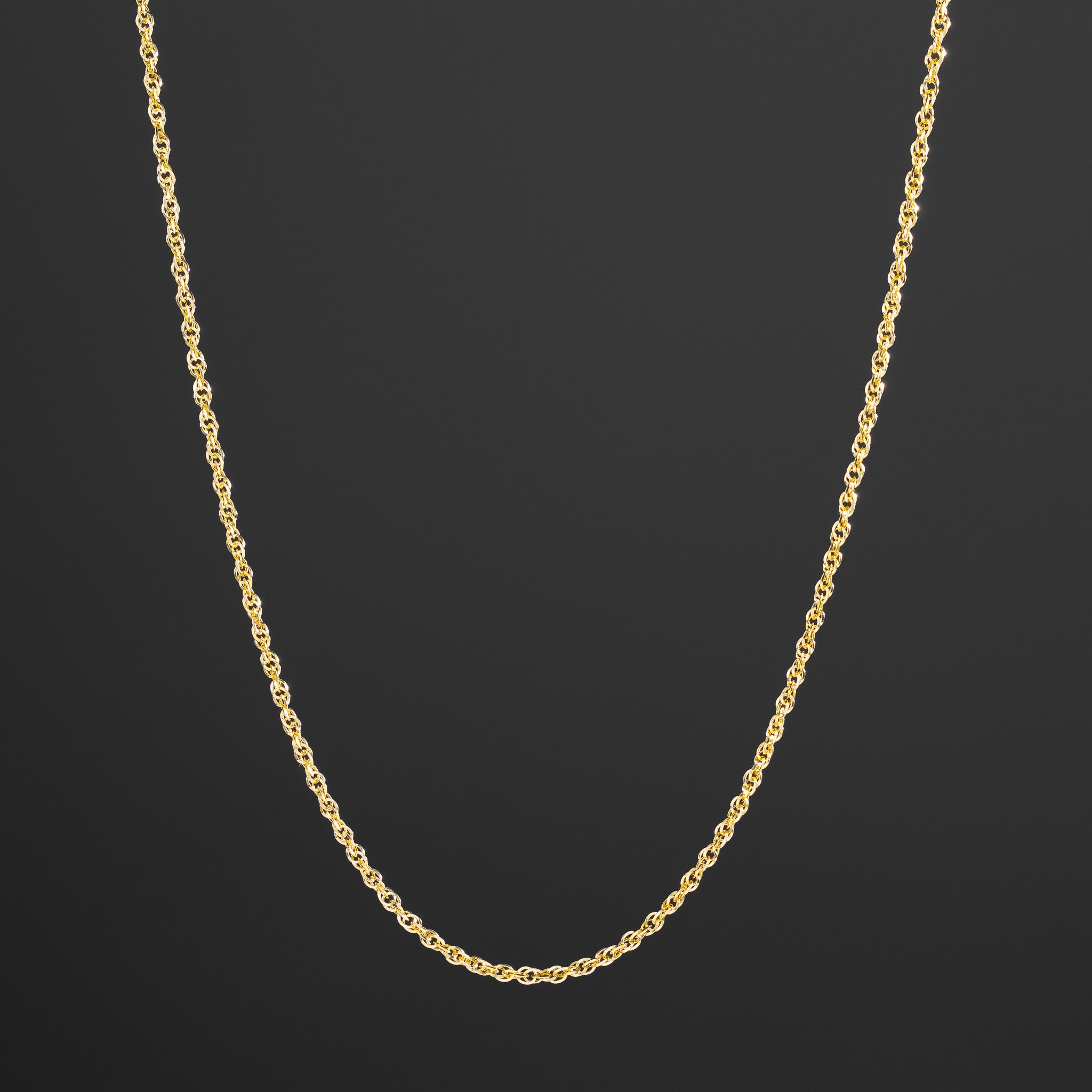14k Gold 2.2mm Double Link Hollow Rope Chain - Model CH-0440
