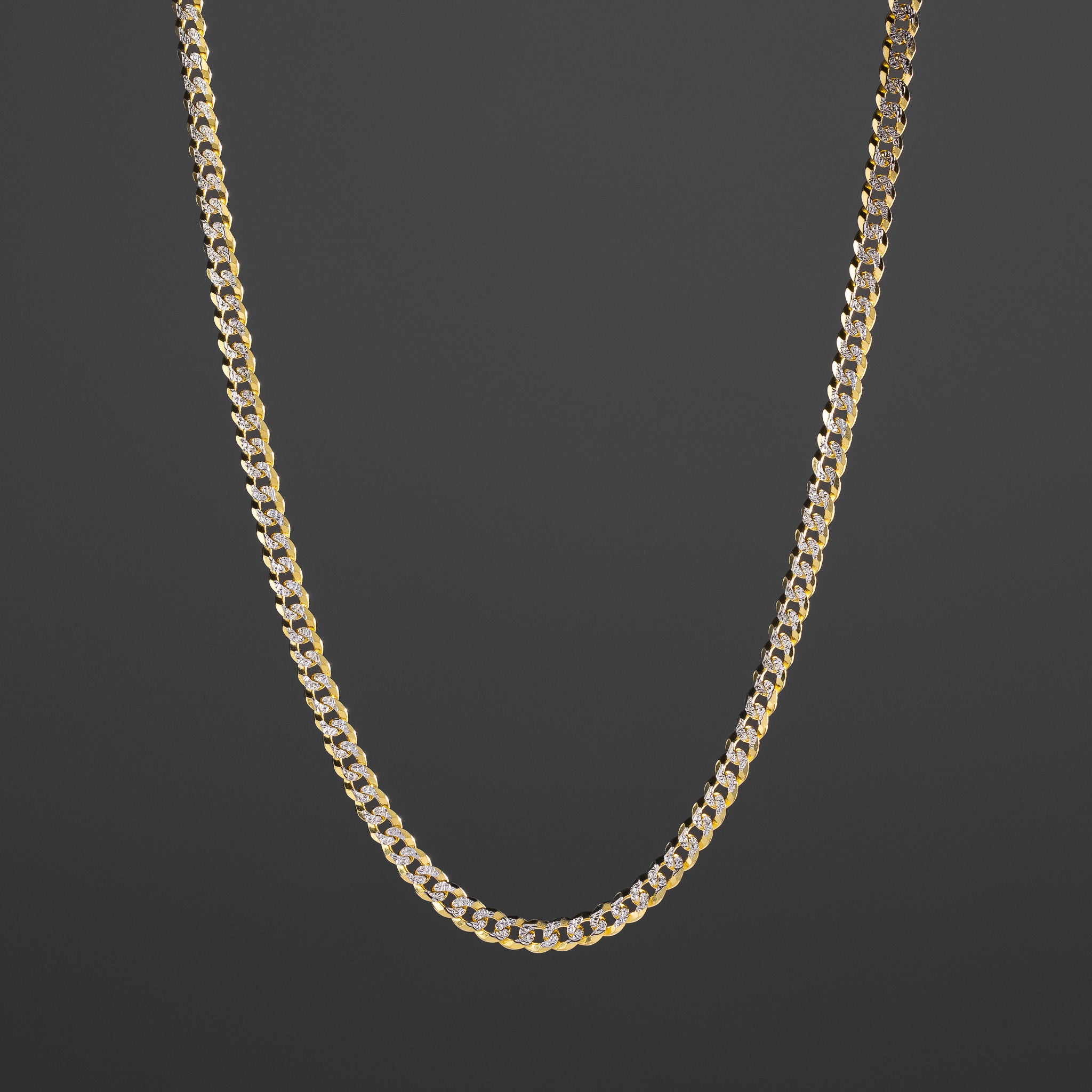 14k Gold 4.8mm Two-Tone Cuban Chain - Model CH-0325