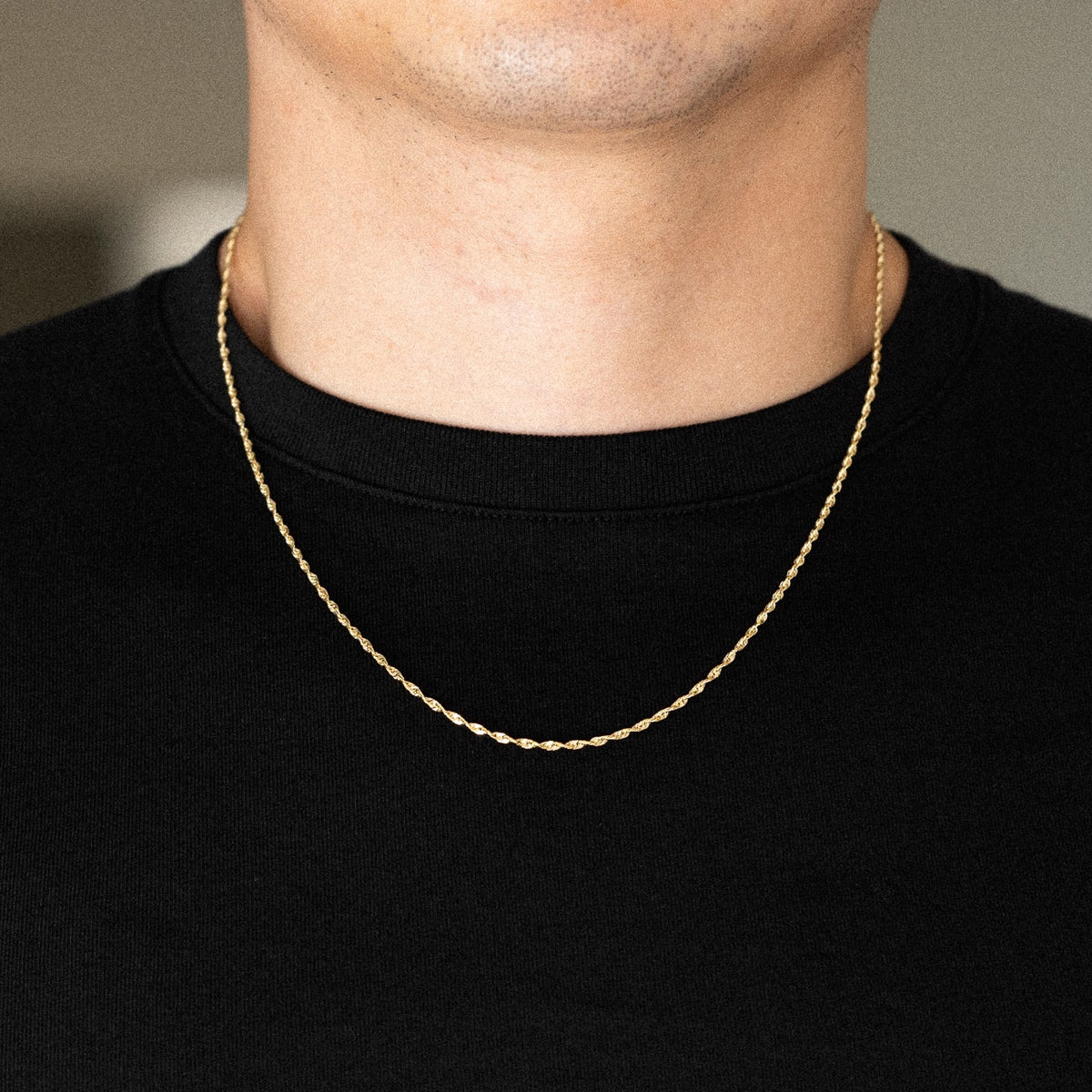 14k Gold 1.9mm Solid Lightweight Diamond-Cut Rope Chain - Model CH-0139
