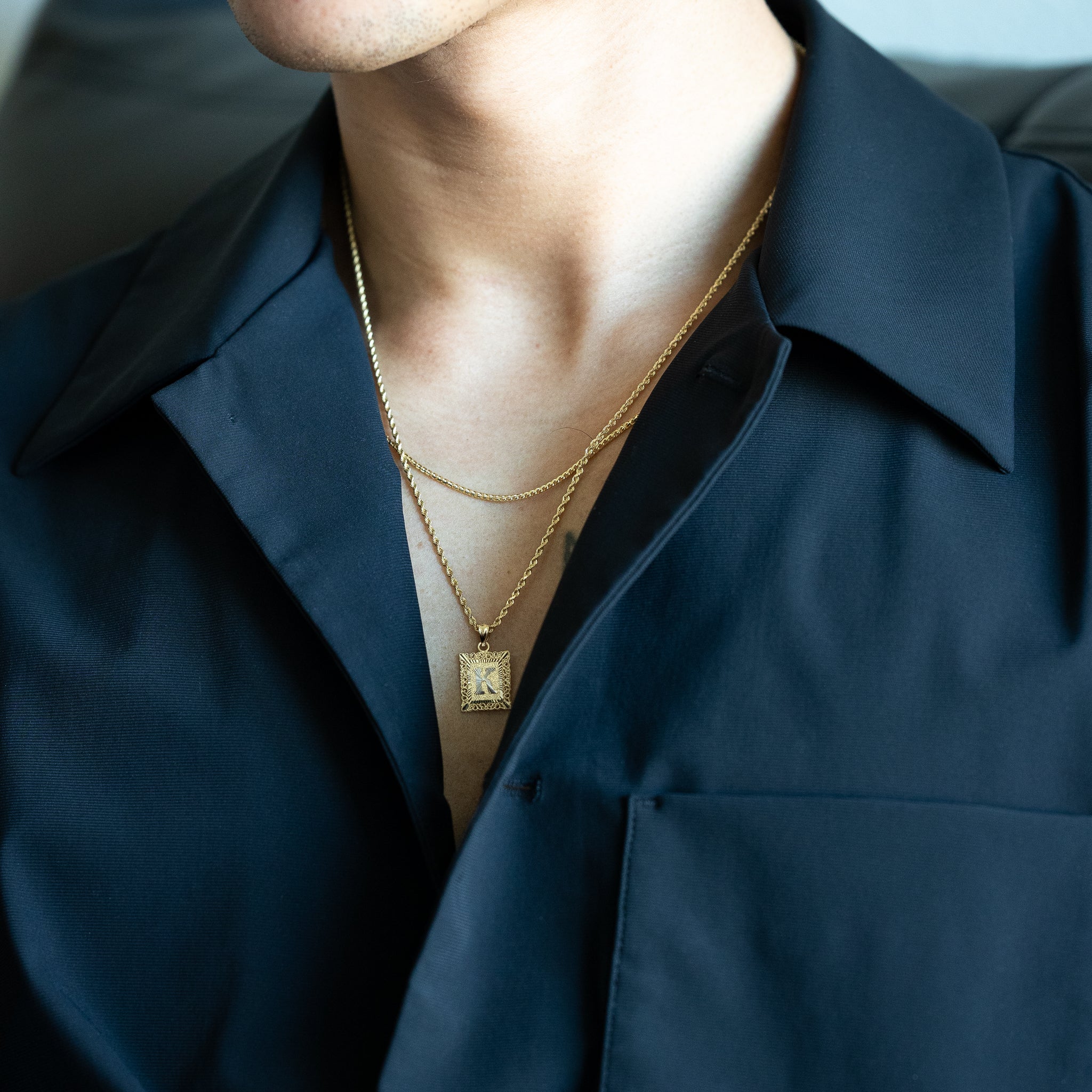 14K Gold Letter K Filigree Pendants | A-Z 14K Gold Pendants - Charlie & Co. Jewelry