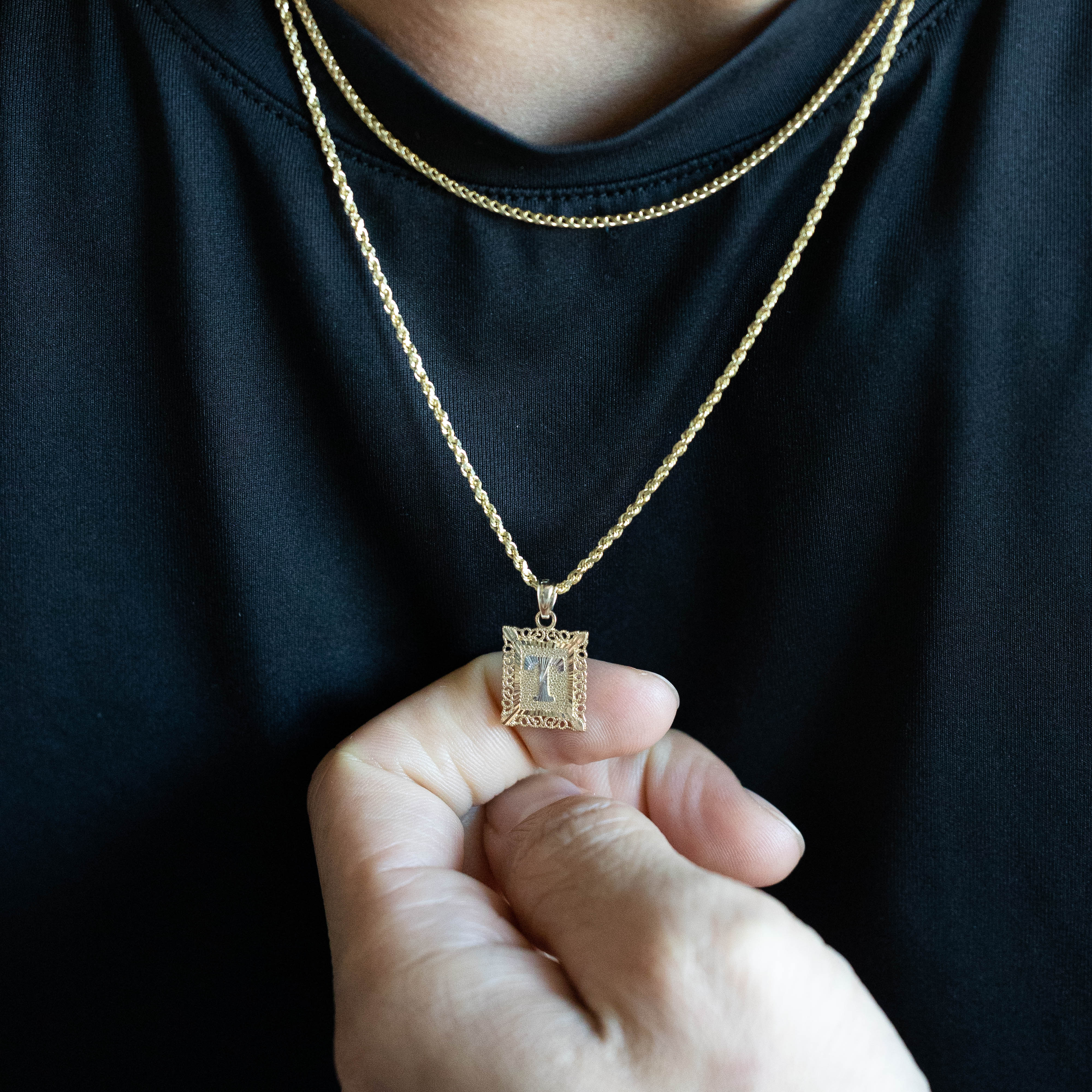 14K Gold Letter T Filigree Pendants | A-Z 14K Gold Pendants - Charlie & Co. Jewelry