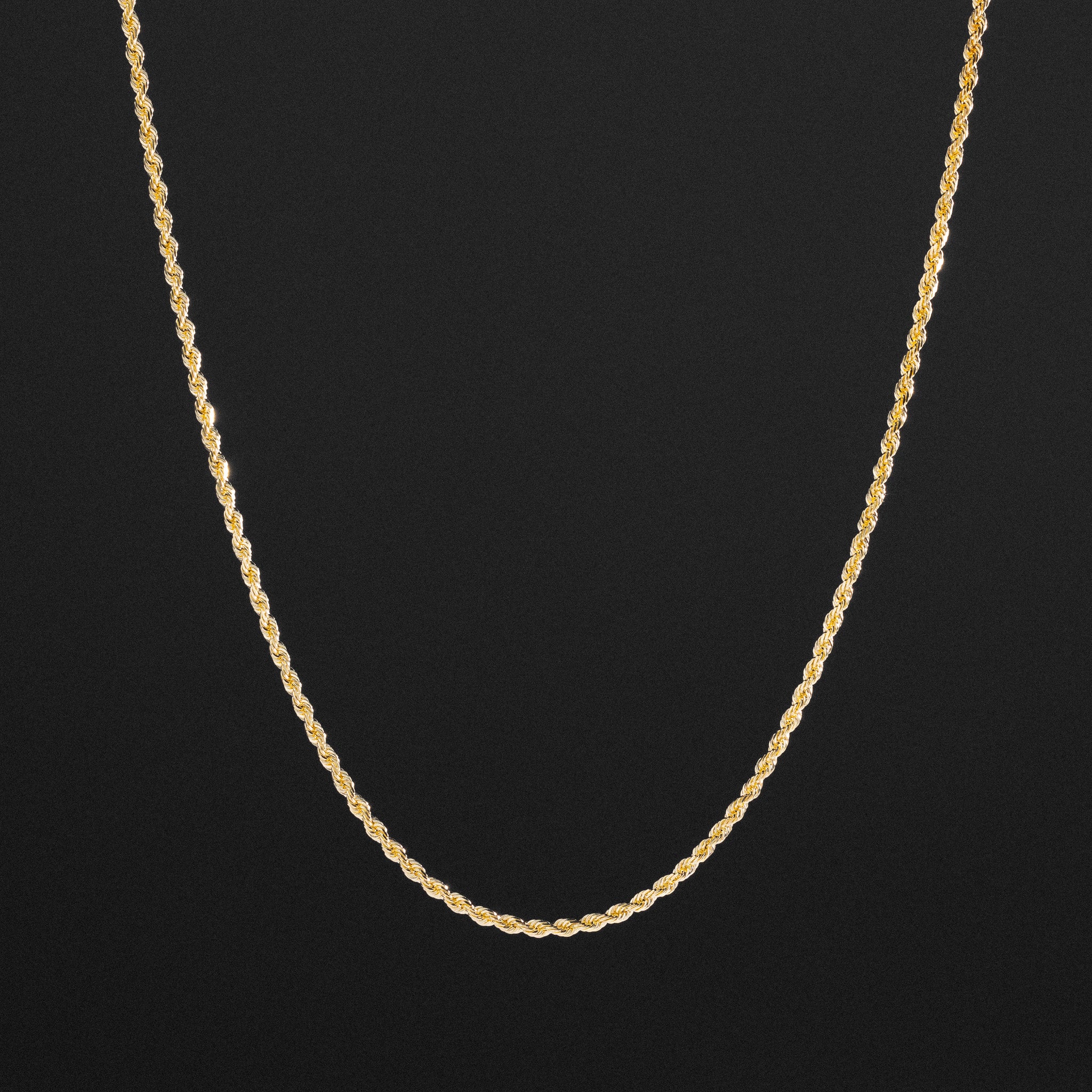 14K Gold 2.5mm Solid Diamond-Cut Classic Rope Chain Model CH-0388