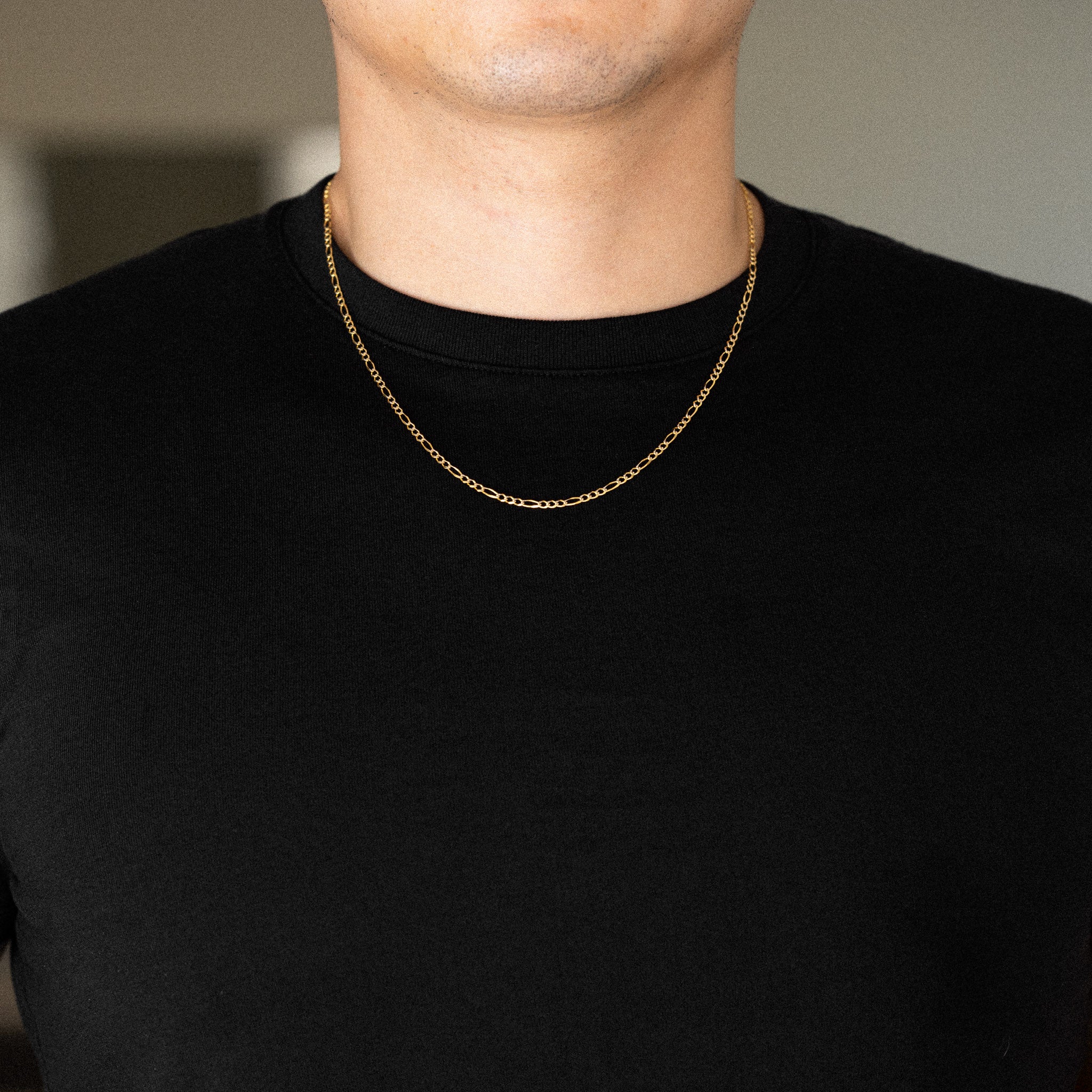 14k Gold 2.7mm Two-Tone Figaro Chain - Model CH-0305