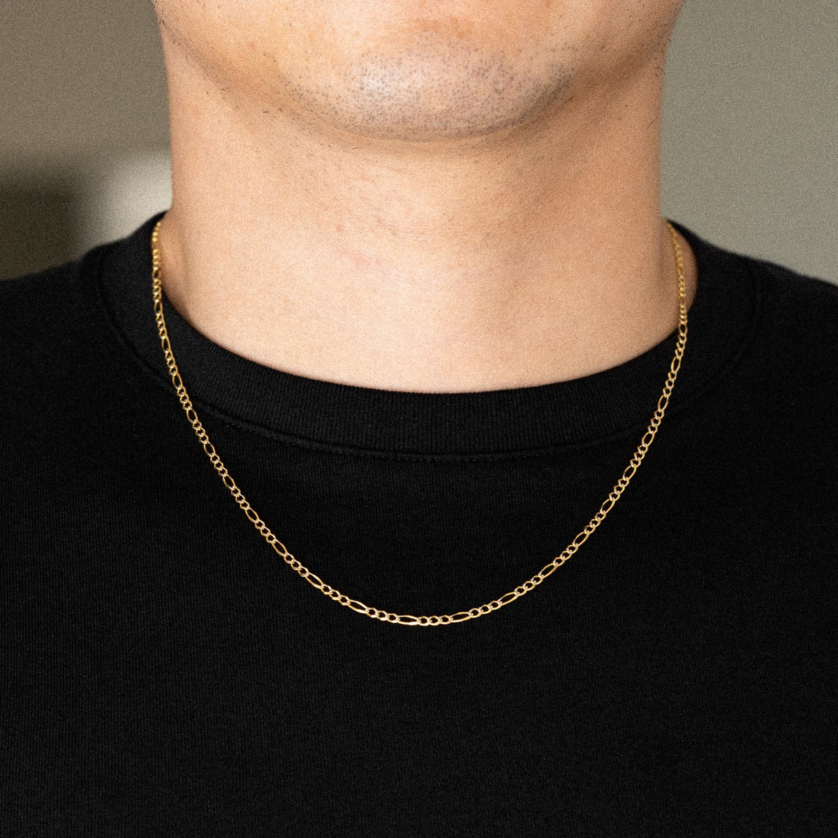 14k Gold 2.7mm Two-Tone Figaro Chain - Model CH-0305