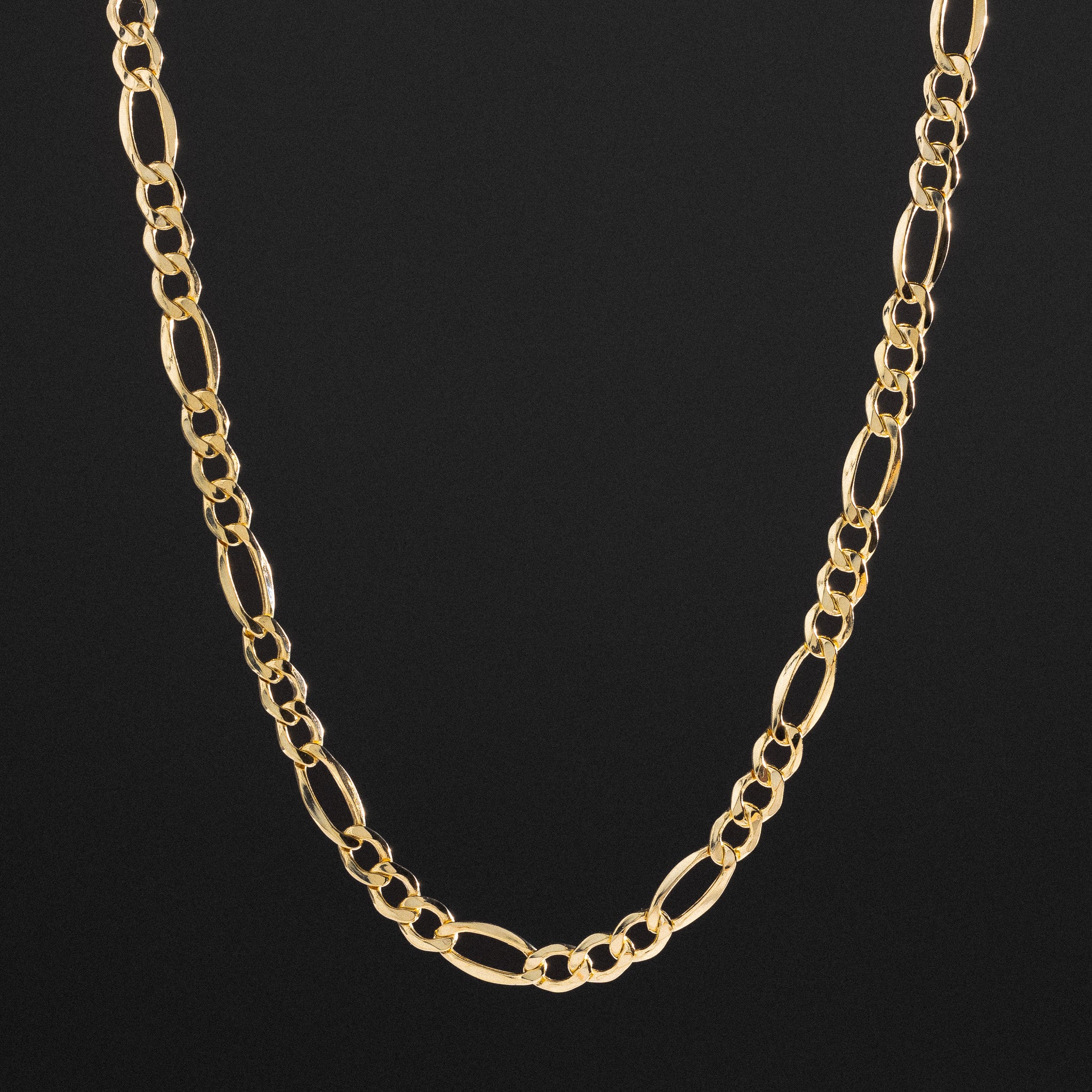 14K Gold 7.2mm Hollow Figaro Chain - Model 0410
