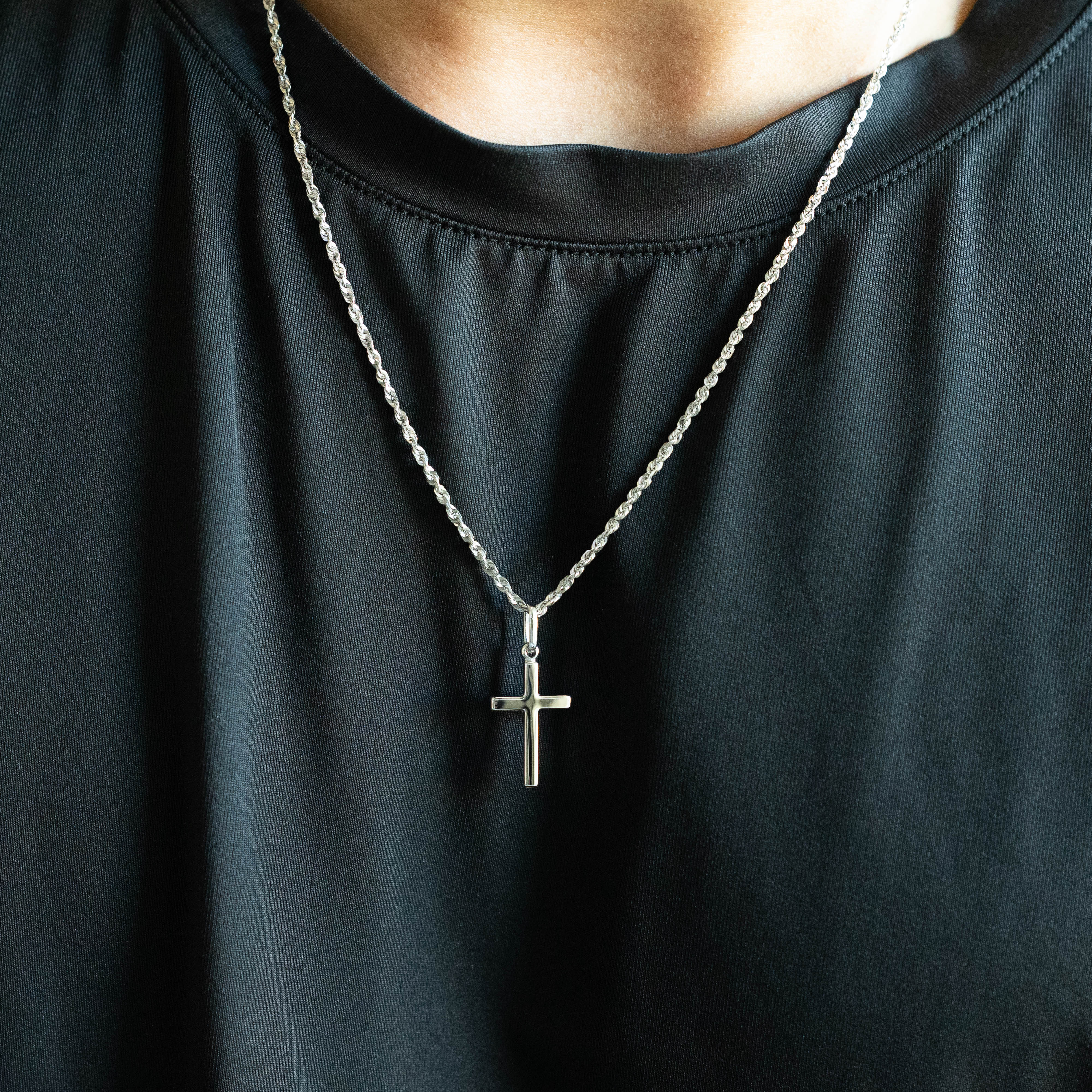 14K Gold Classic Plain Cross Pendant - Model K1171