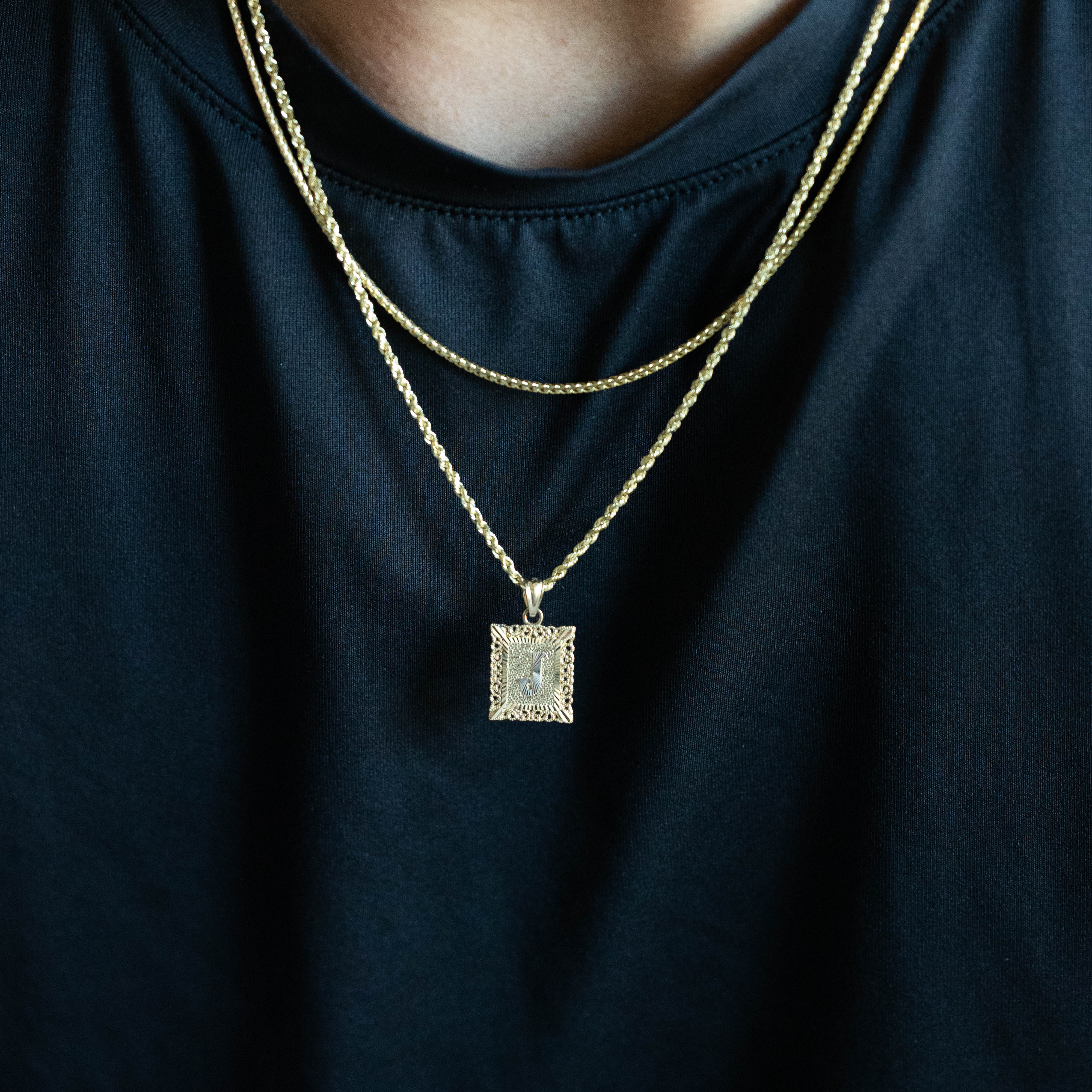 14K Gold Letter J Filigree Pendants | A-Z 14K Gold Pendants - Charlie & Co. Jewelry