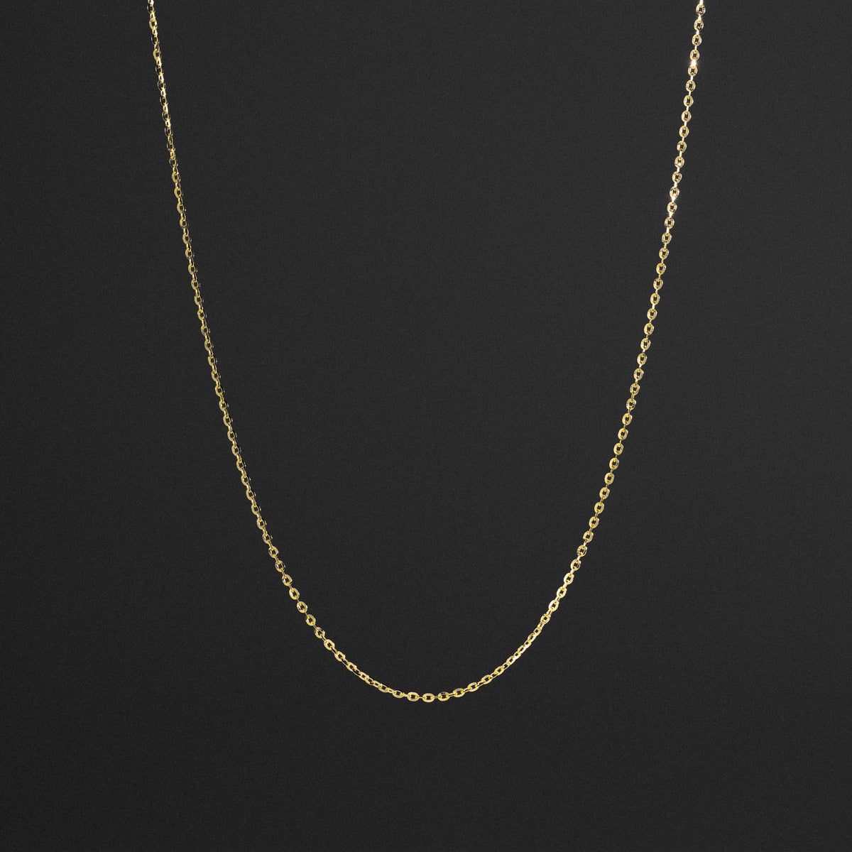 14K Gold 1.6mm Solid Diamond-Cut Cable Chain - Model 0231