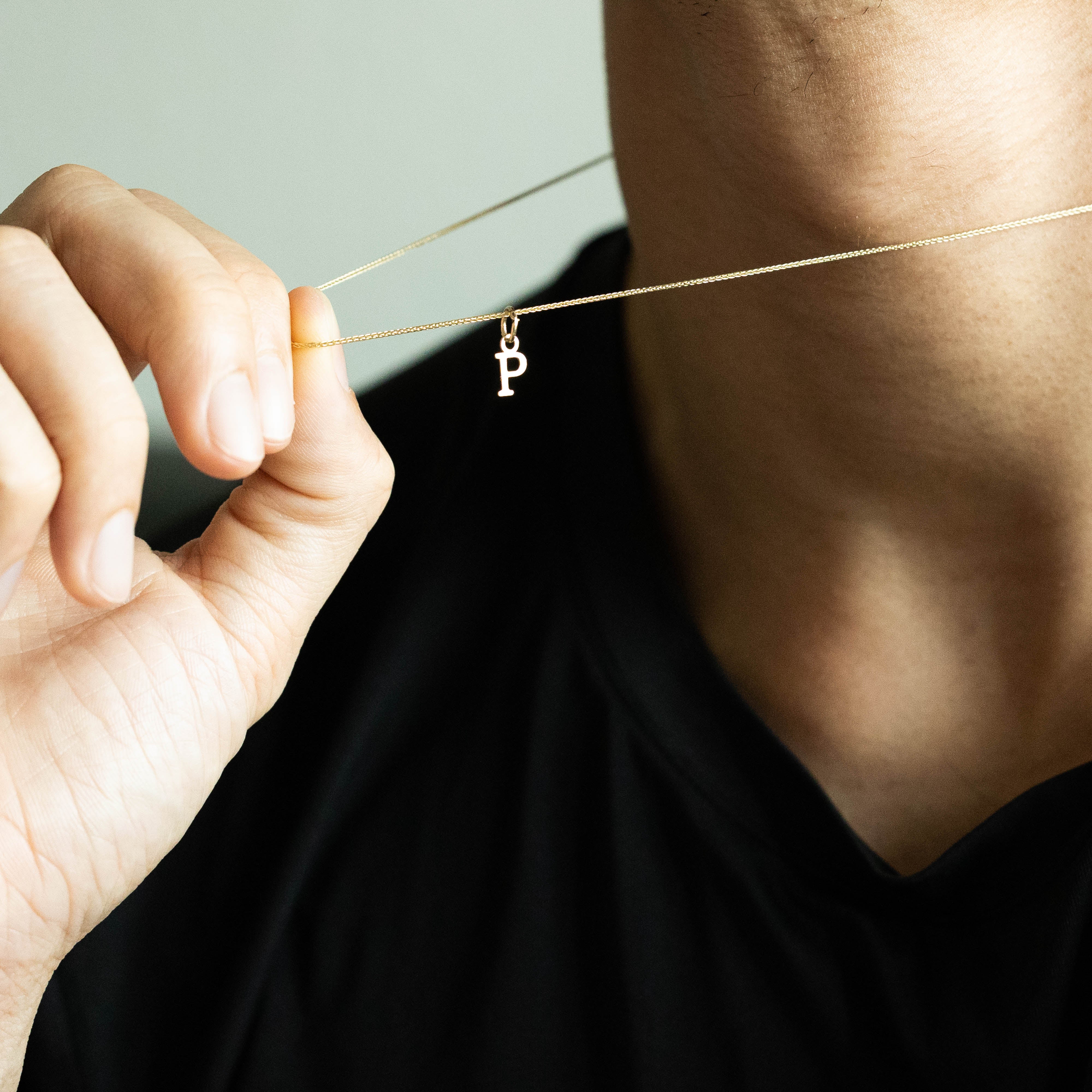 14k Cutout Letter P Initial Pendant - Model XNA1160Y/P