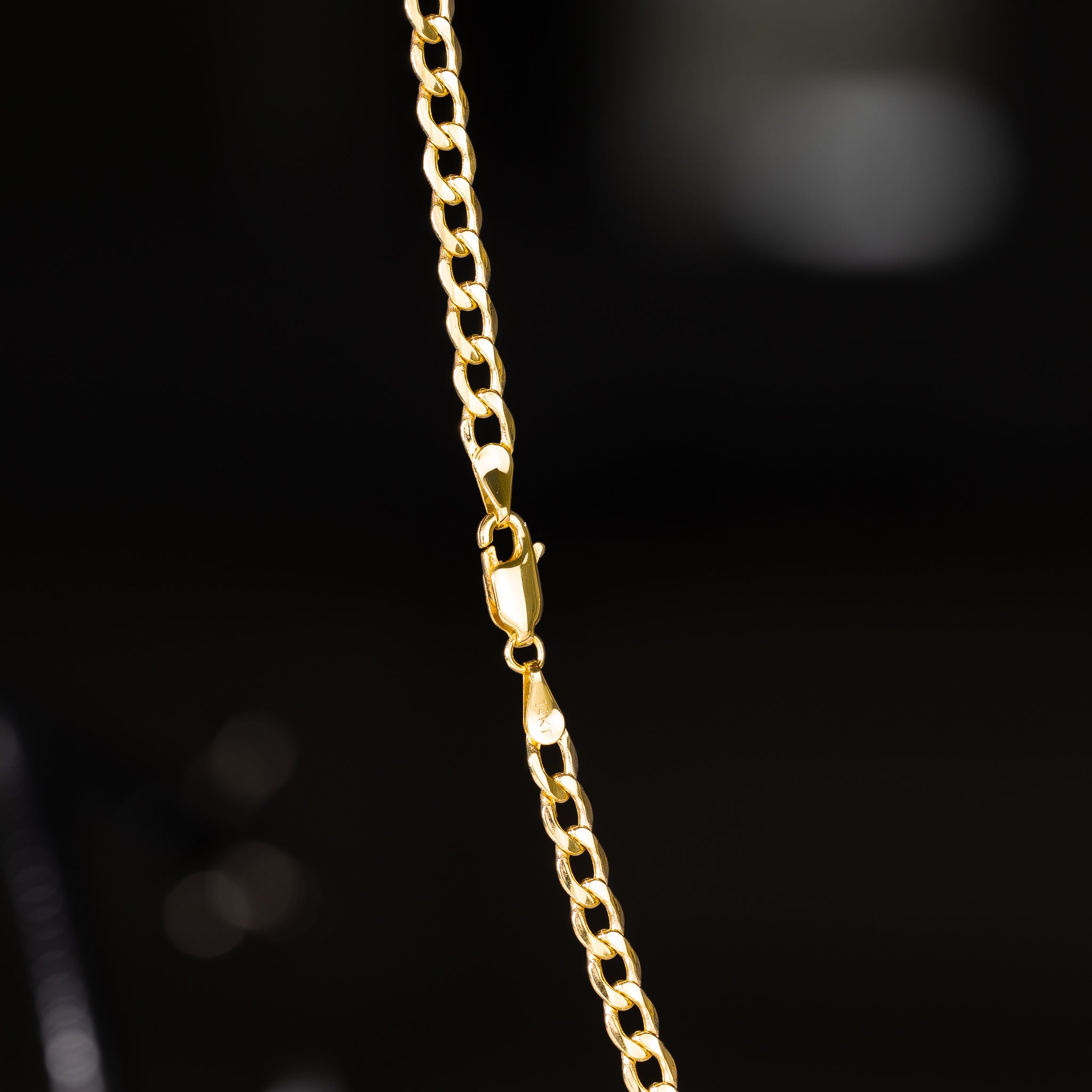 14k Gold 4.2mm Lightweight Curb Chain - Model CH-0165
