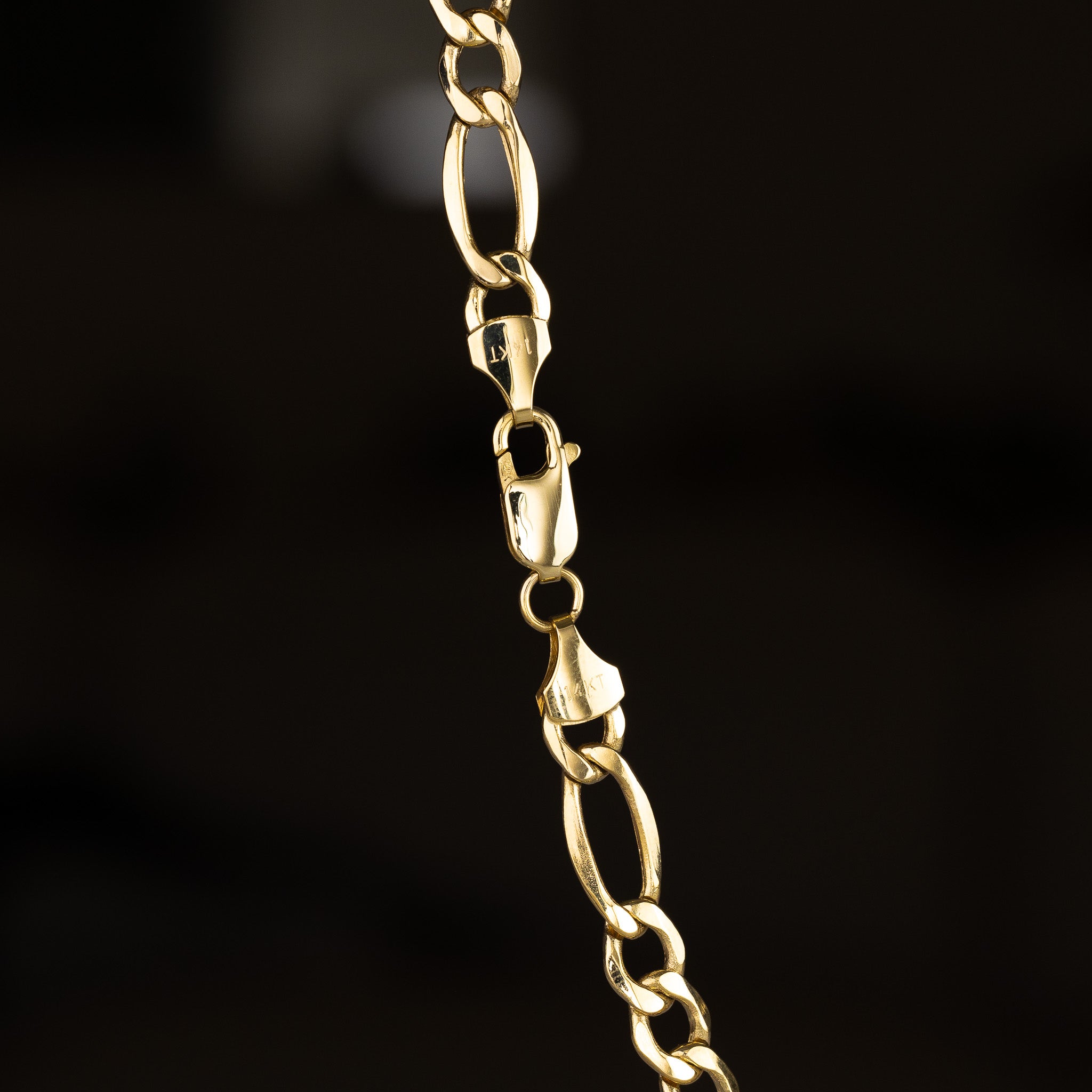 14K Gold 7.2mm Hollow Figaro Chain - Model 0410