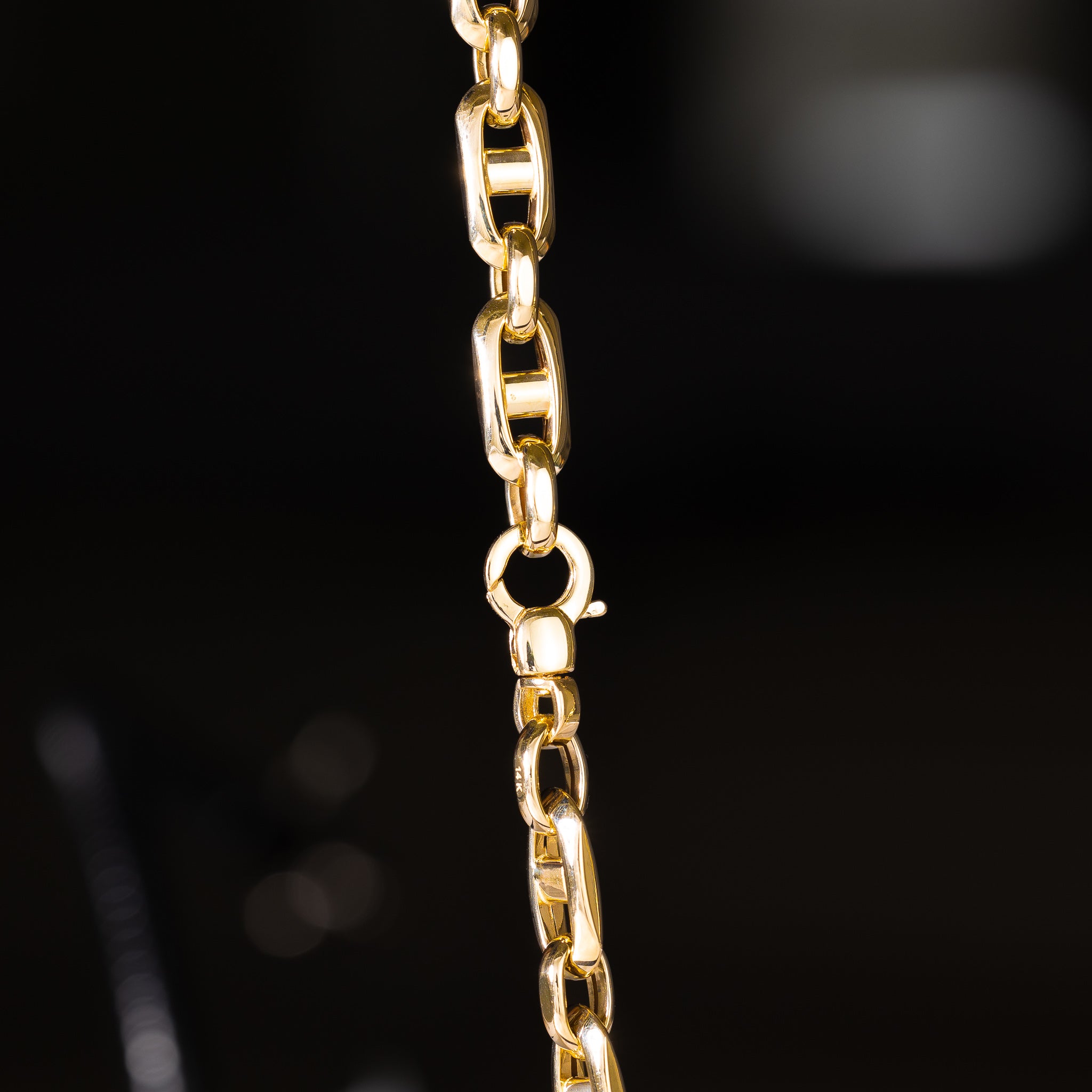 14k Gold 7.2mm Hollow Anchor Chain - Model CH-0599