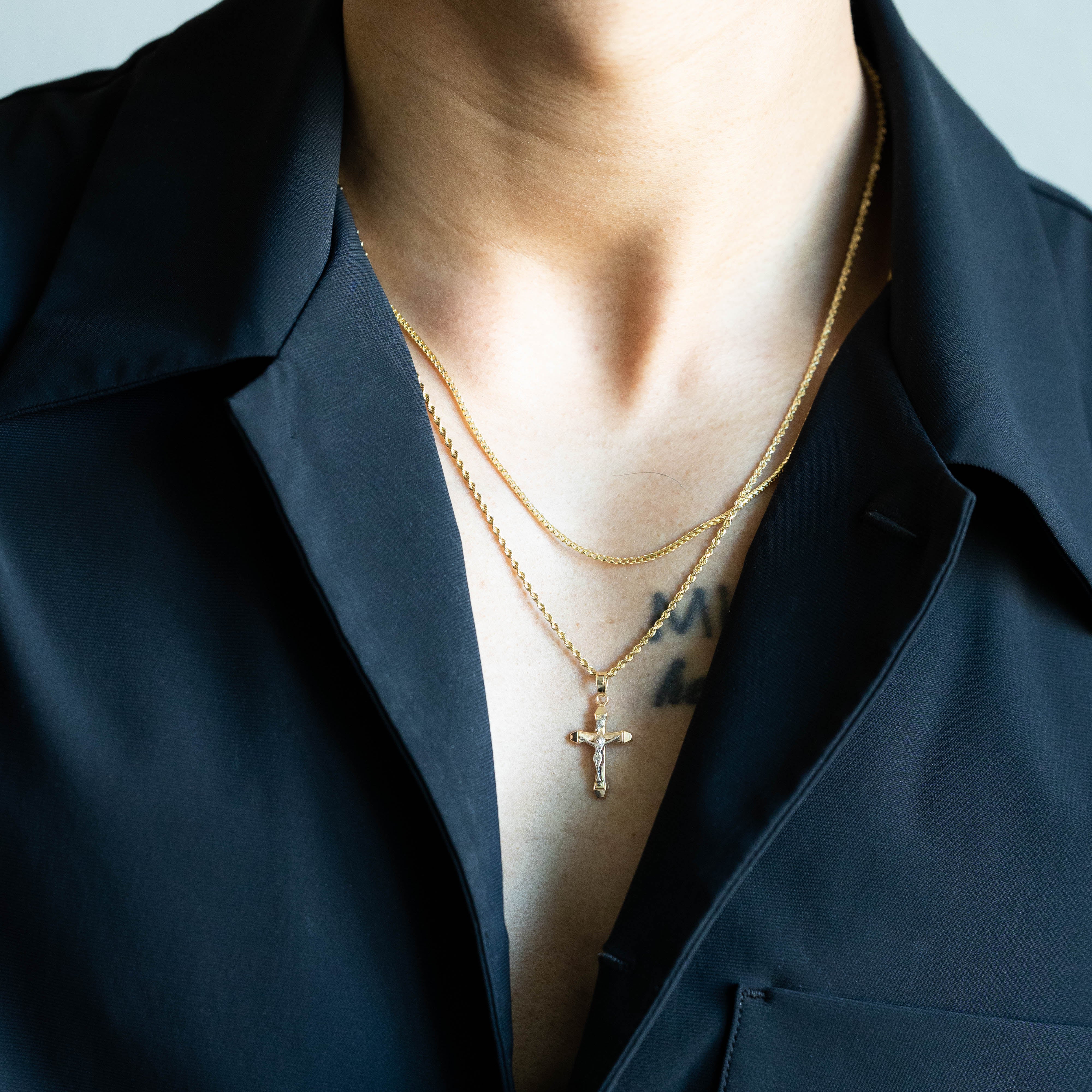 14K Gold Crucifix Cross Pendant - Model 0875 - Charlie & Co. Jewelry