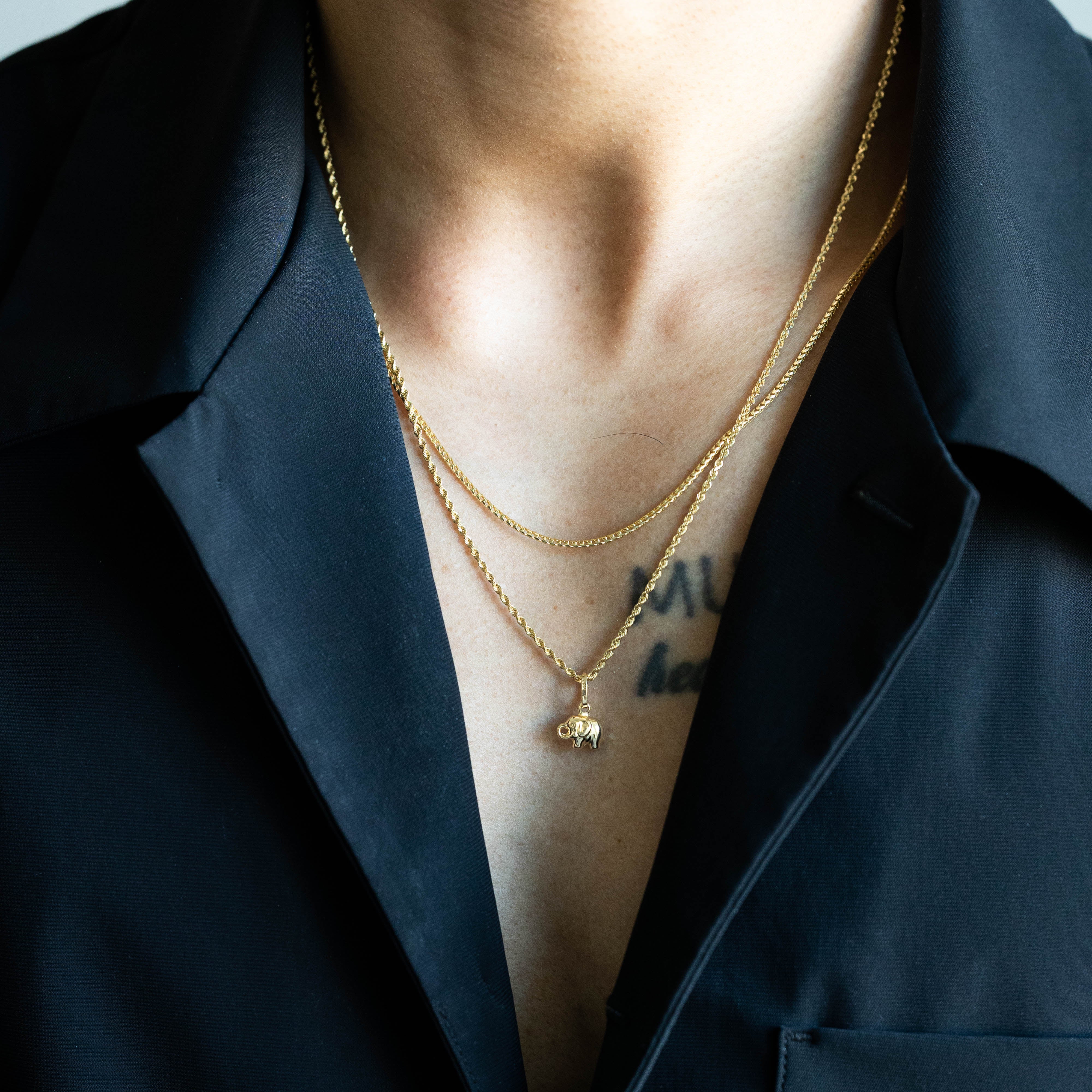 14K Gold Tiny Elephant Charm - Model 493 - Charlie & Co. Jewelry