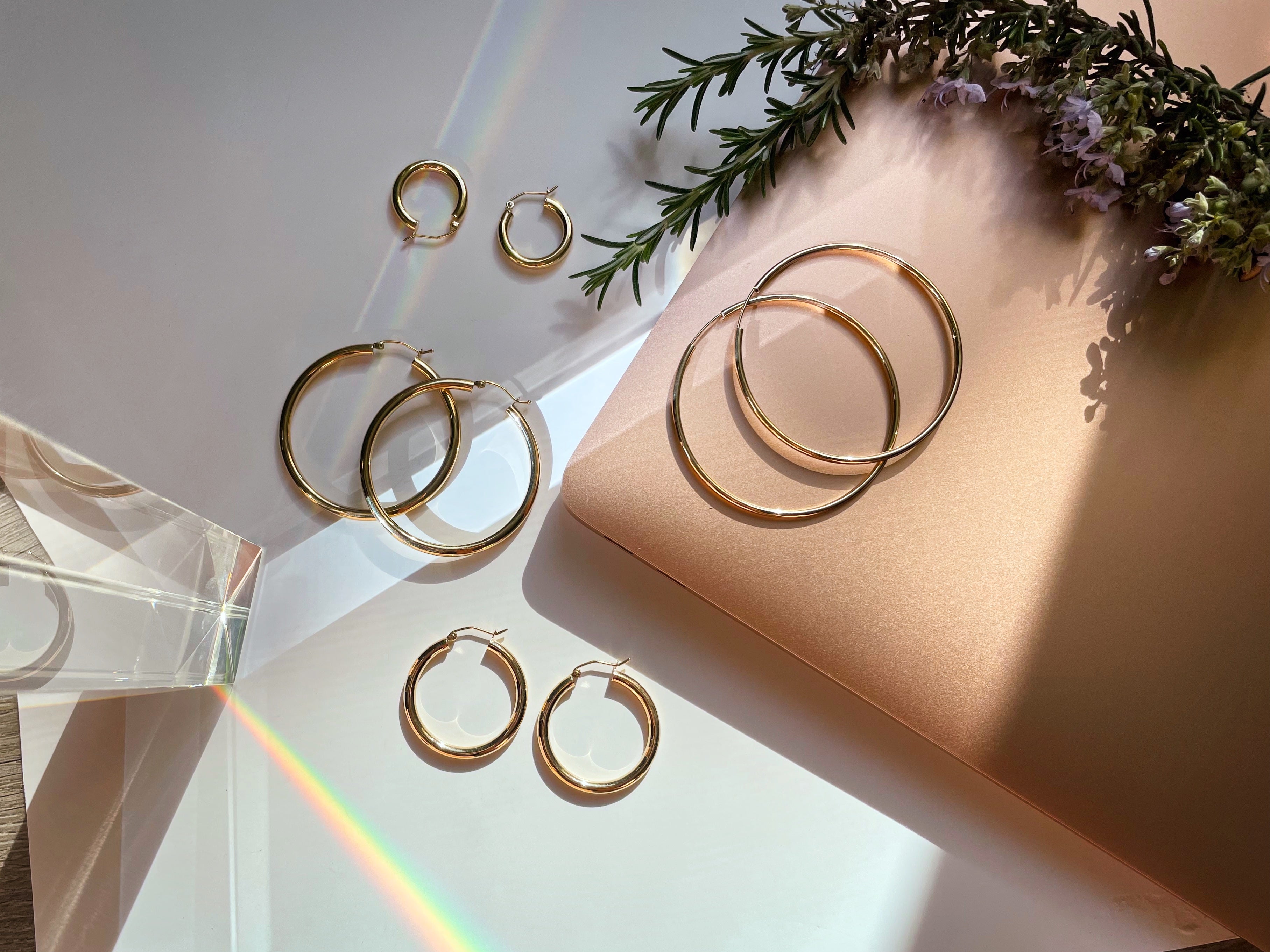 gold plain hoop earrings