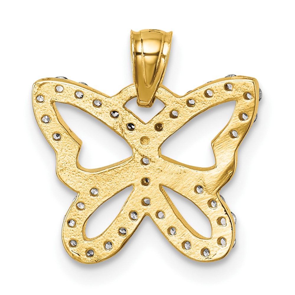 Charlie & Co Jewelry | 14k Polished Cz Cut Out Wing Butterfly Pendant - Model K10024