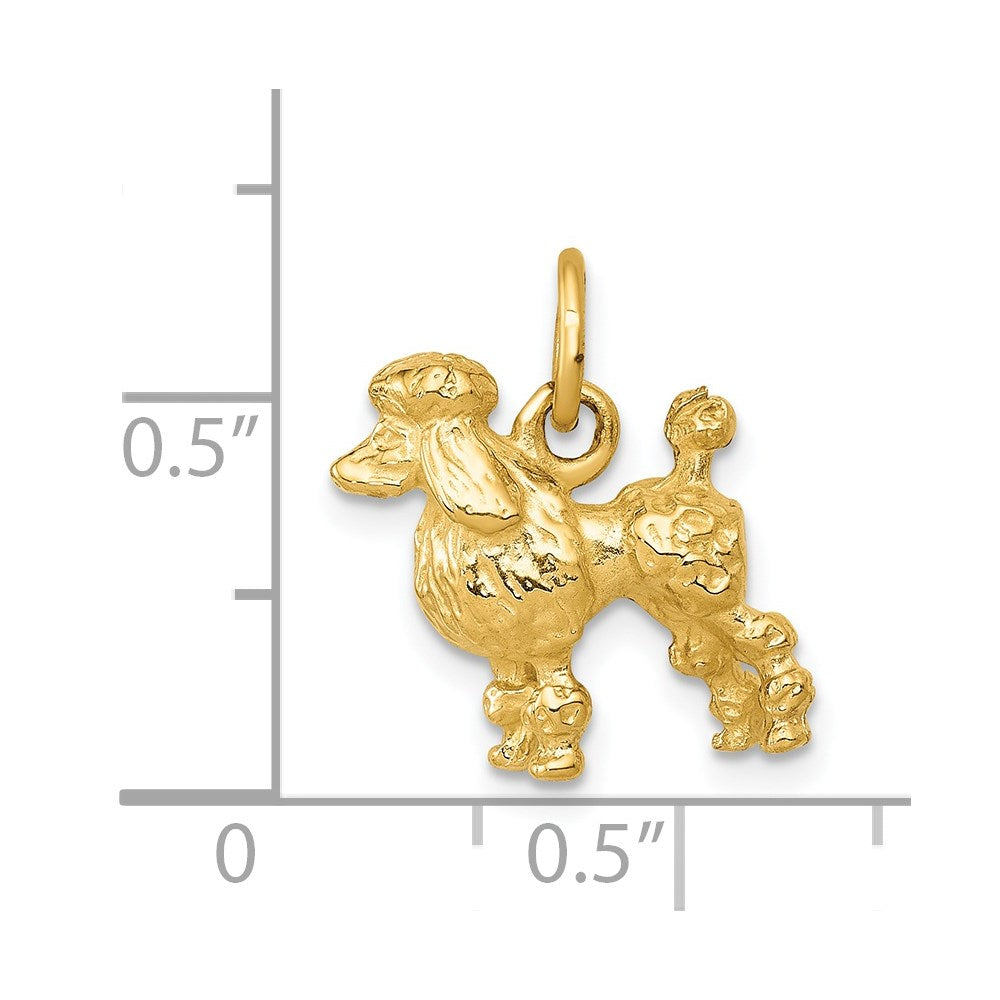 14K Gold 3-D Poodle Necklace Pendant - Charlie & Co. Jewelry