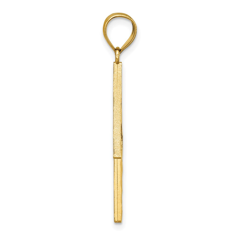 Charlie & Co Jewelry | 14k Polished Diamond-cut Textured Lighting Bolt Pendant - Model K10035