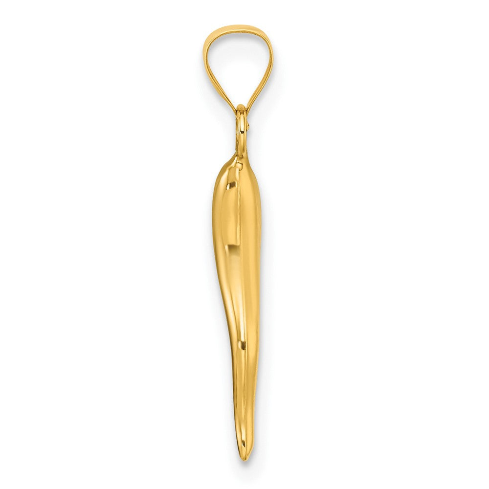 Charlie & Co Jewelry | 14k Polished Hollow 3d Italian Horn Pendant - Model K10050