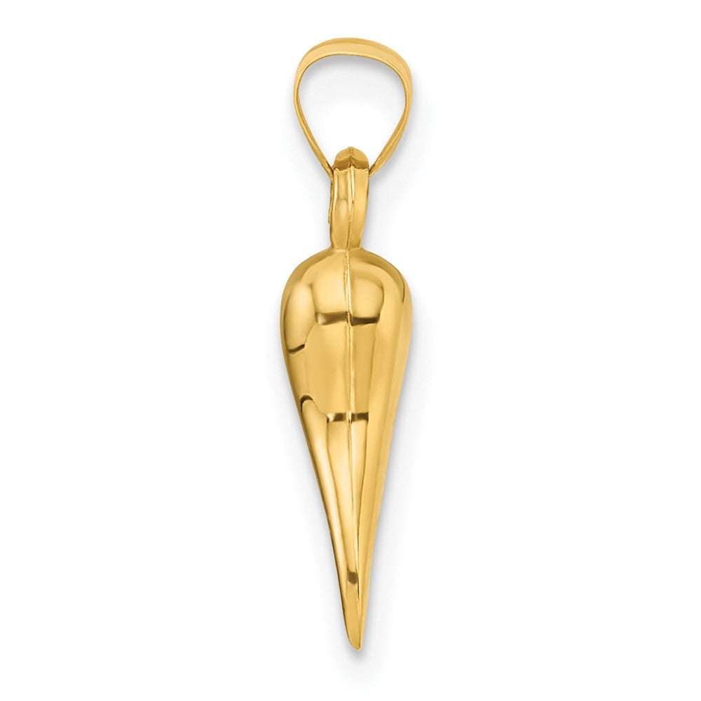 Charlie & Co Jewelry | 14k Polished Hollow 3d Italian Horn Pendant - Model K10051