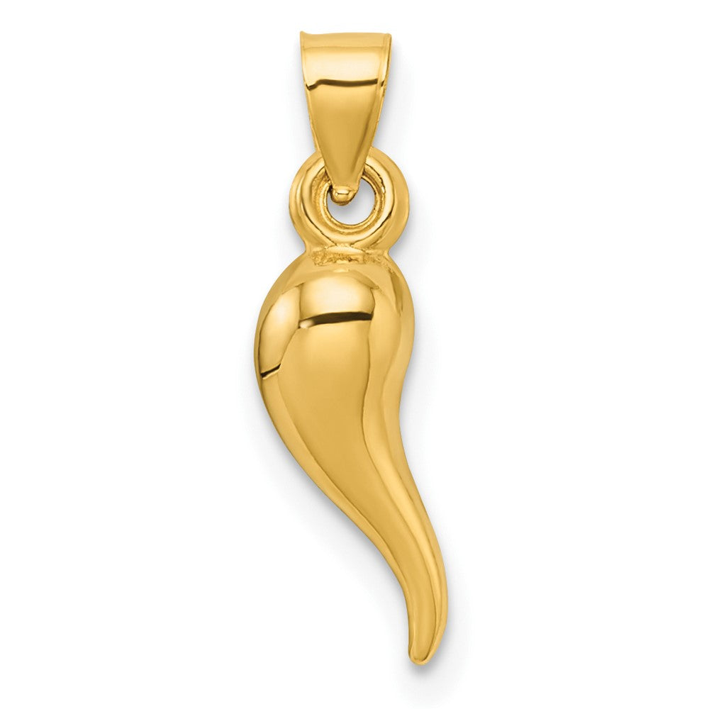 Charlie & Co Jewelry | 14k Polished Hollow 3d Italian Horn Pendant - Model K10051