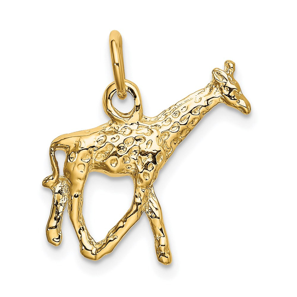 14K Gold 3D Giraffe Necklace Pendant - Charlie & Co. Jewelry