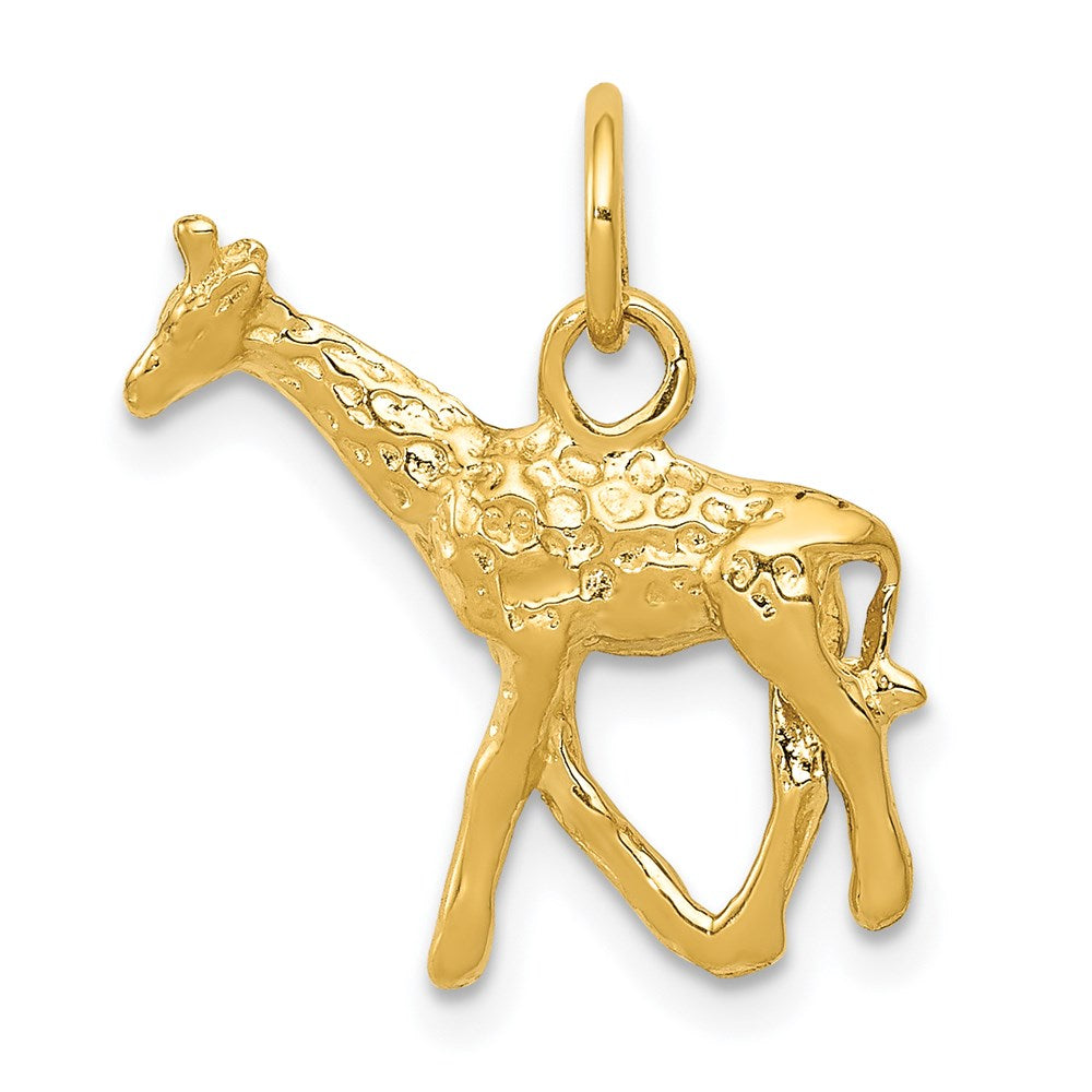 14K Gold 3D Giraffe Necklace Pendant - Charlie & Co. Jewelry