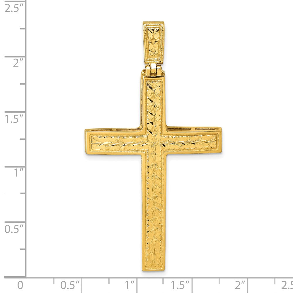Charlie & Co Jewelry | 14k Polished Diamond-cut Fancy Latin Cross Pendant - Model K10080