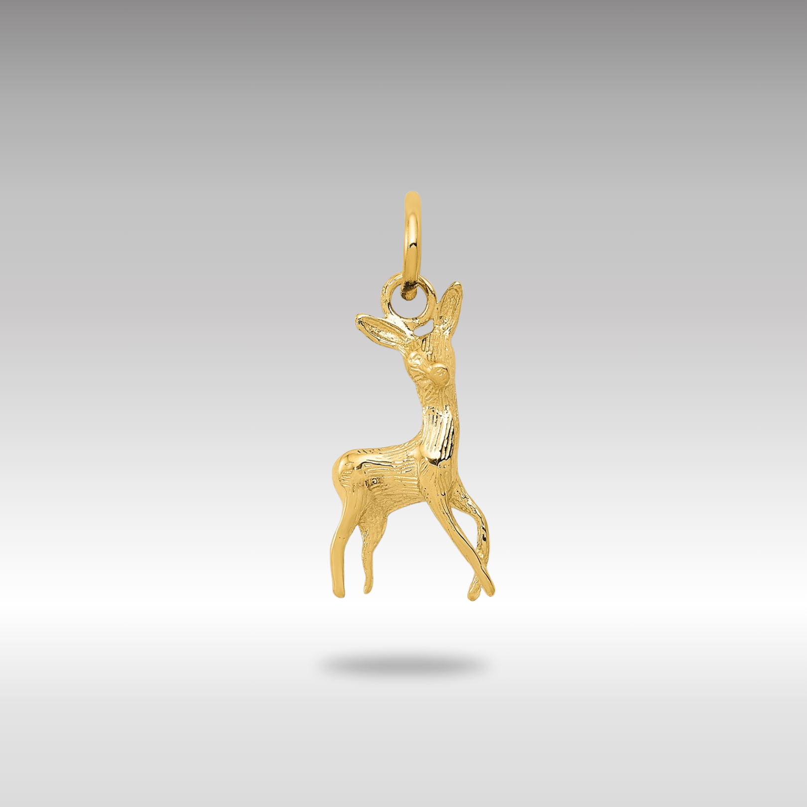 Gold Polished Open-Backed Deer Pendant - Charlie & Co. Jewelry