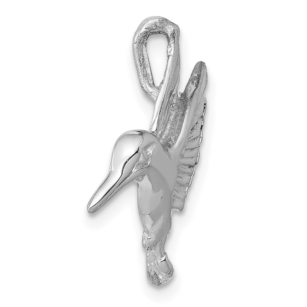 White Gold Hummingbird Necklace Pendant Model-K1030 - Charlie & Co. Jewelry