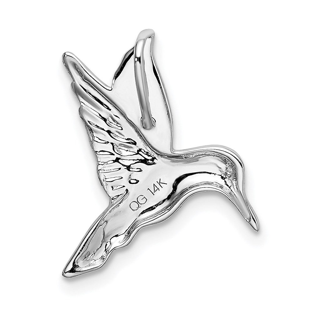 White Gold Hummingbird Necklace Pendant Model-K1030 - Charlie & Co. Jewelry