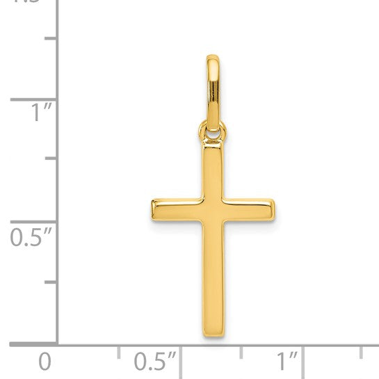 Gold Classic Plain Cross Pendant - Model K1171 - Charlie & Co. Jewelry