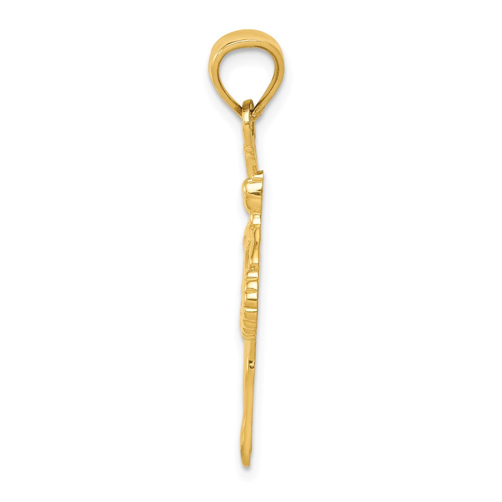 14K Gold Pink Enameled Ballerina Pendant Necklace - Charlie & Co. Jewelry
