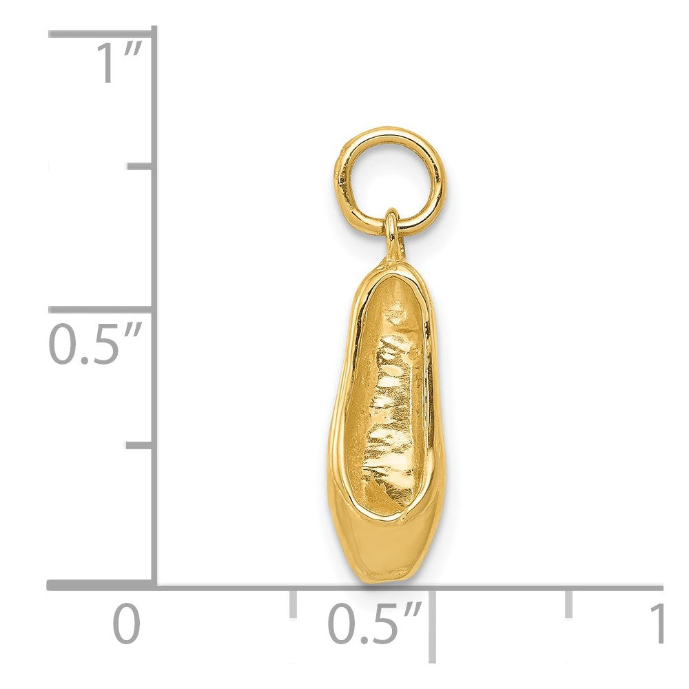 14k Gold 3D Ballet Slipper Pendant - Charlie & Co. Jewelry