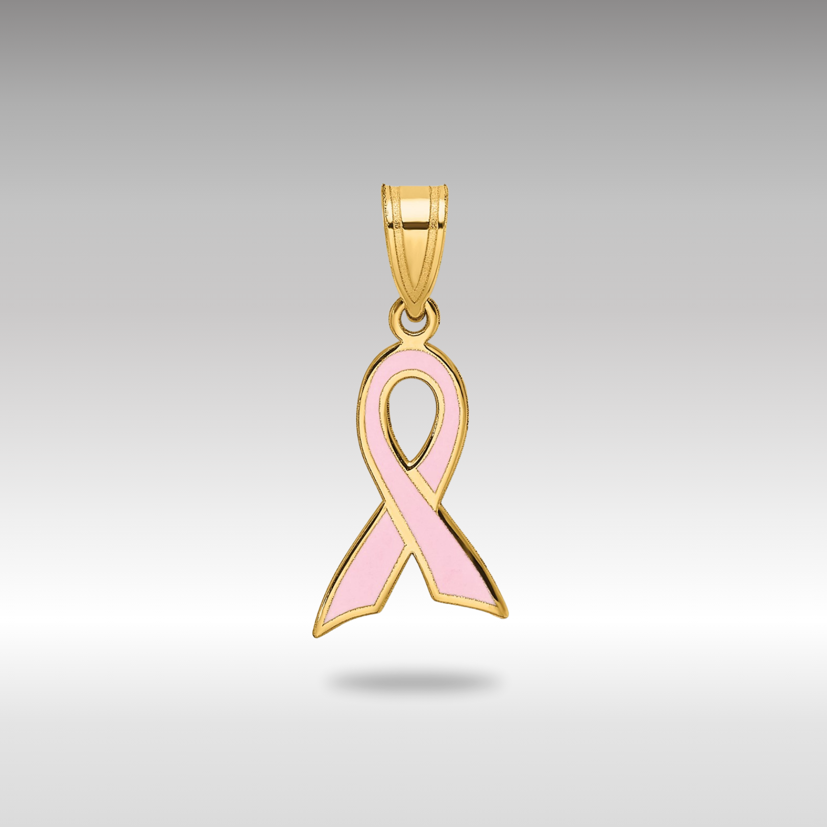 Gold Small Enameled Awareness Ribbon Necklace - Charlie & Co. Jewelry