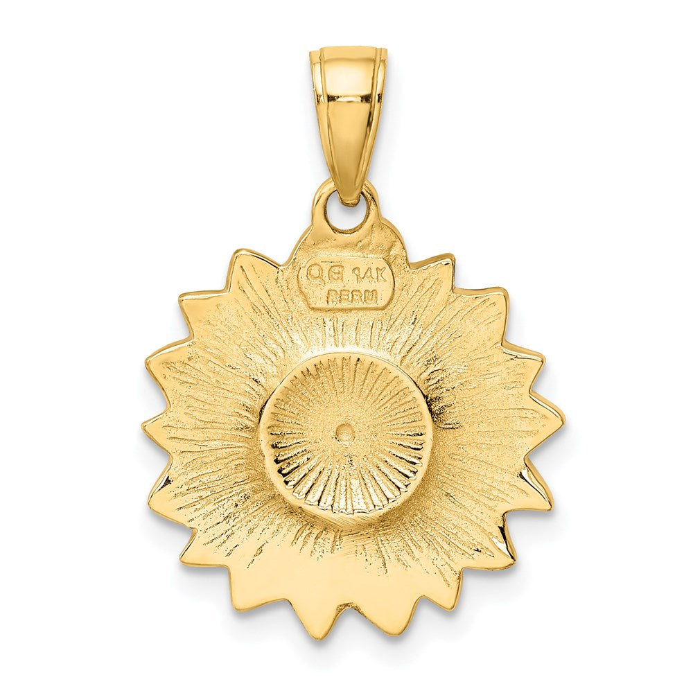 Gold Enameled Sunflower Charm Model-K1965 - Charlie & Co. Jewelry