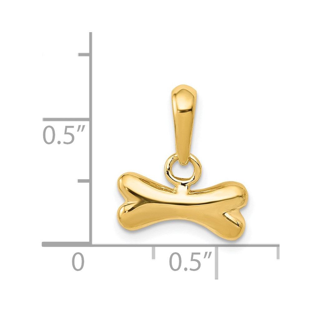 14k Gold Dog Bone Pendant - Charlie & Co. Jewelry